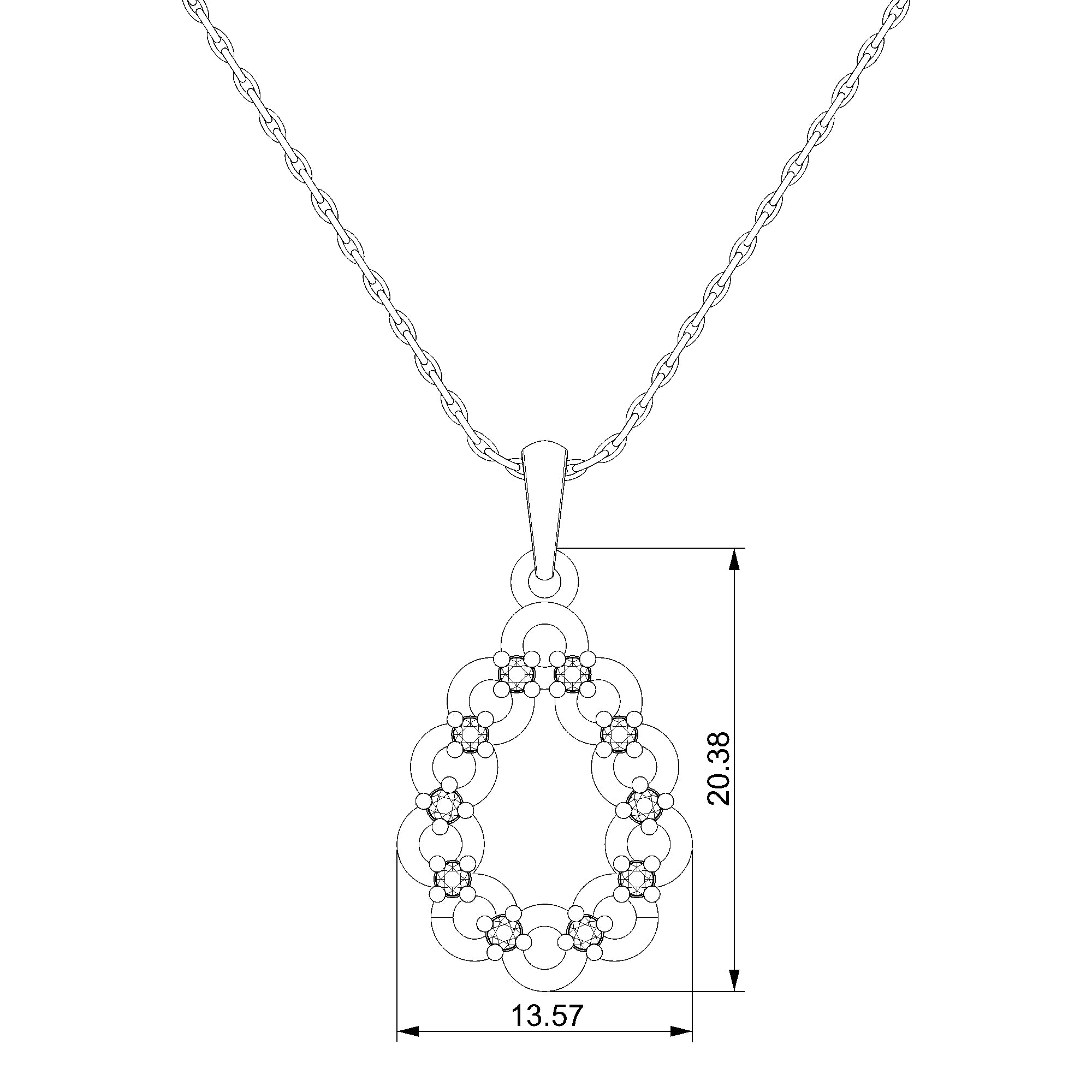 Pargold Solid Gold Luxurious Radiant Gemstone Pendant with Intricate Design-Static