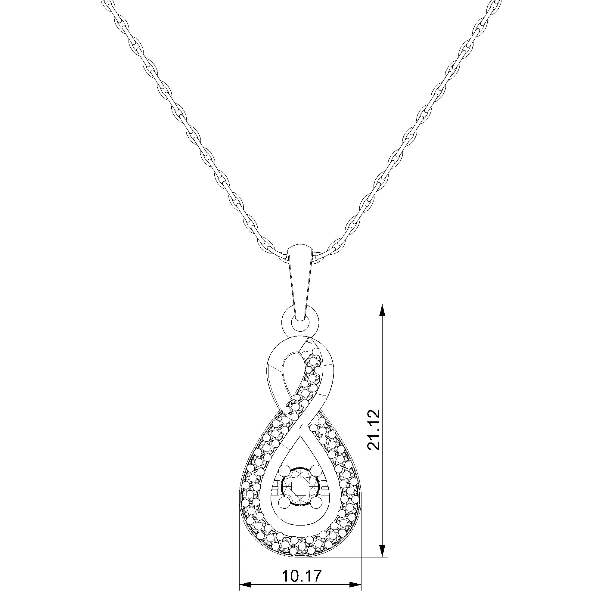 Pargold Solid Gold Timeless Infinity Pendant-Static