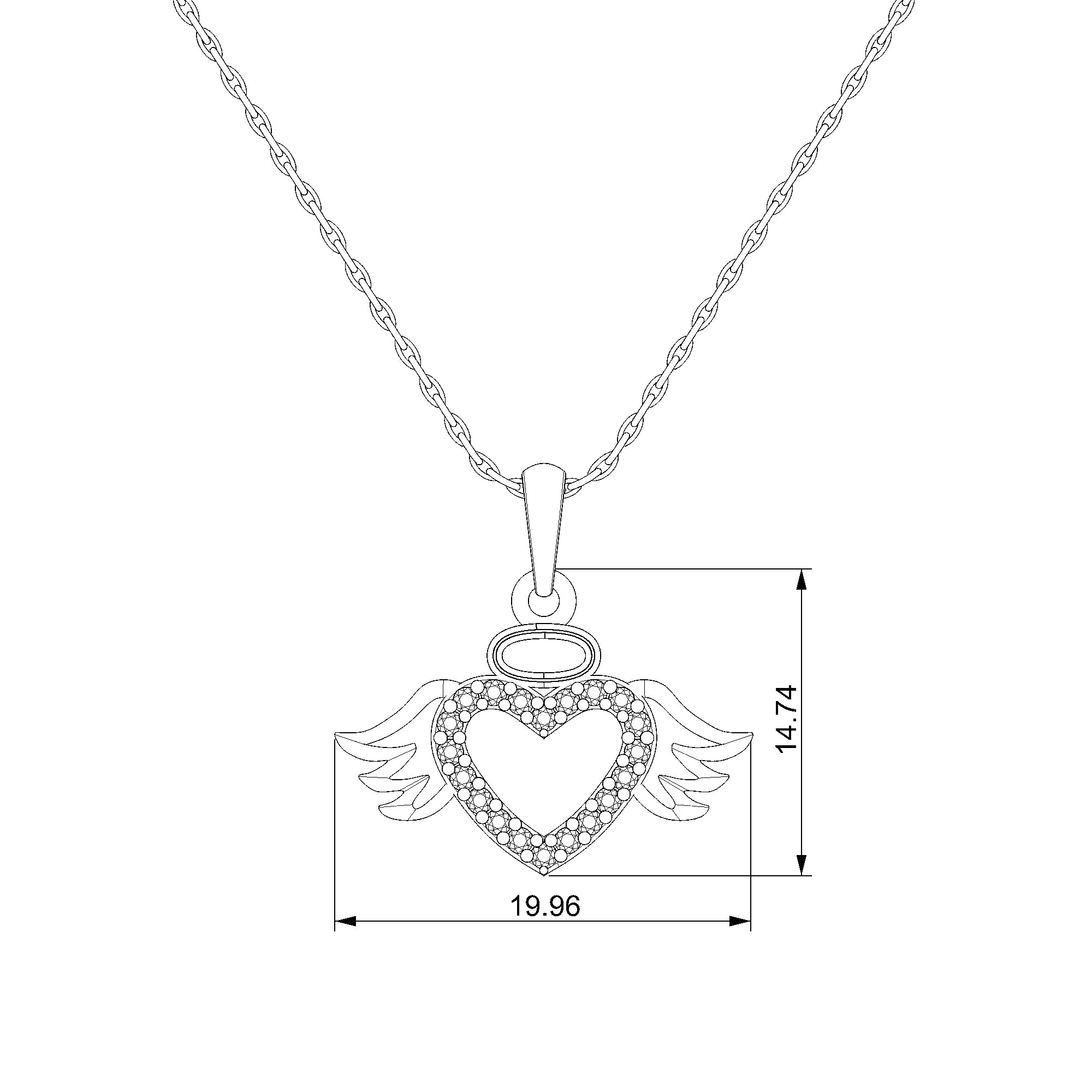 Pargold Solid Gold Enchanted Heart-winged Pendant-Static