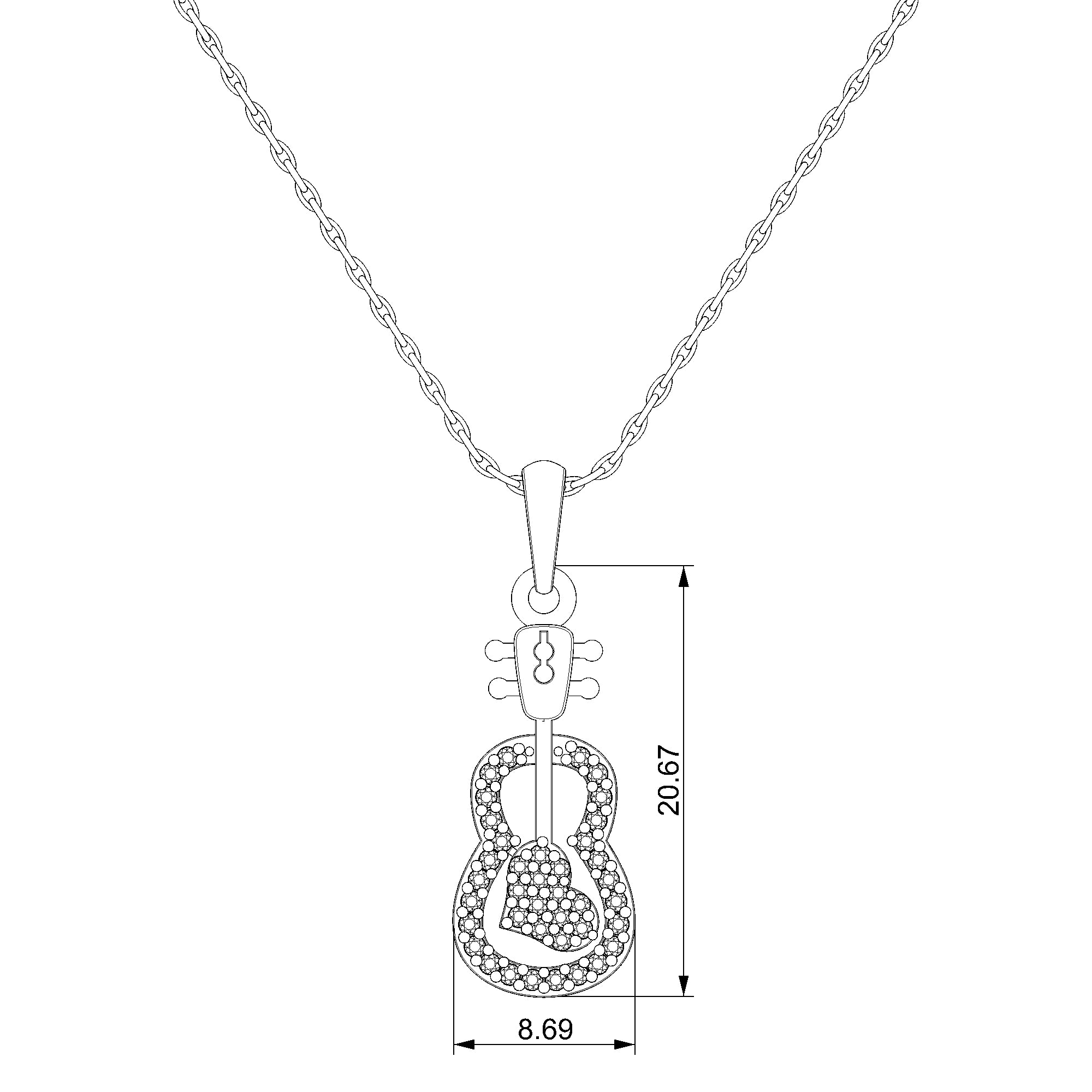 Pargold Solid Gold Harmonic Elegance Heart Pendant-Static