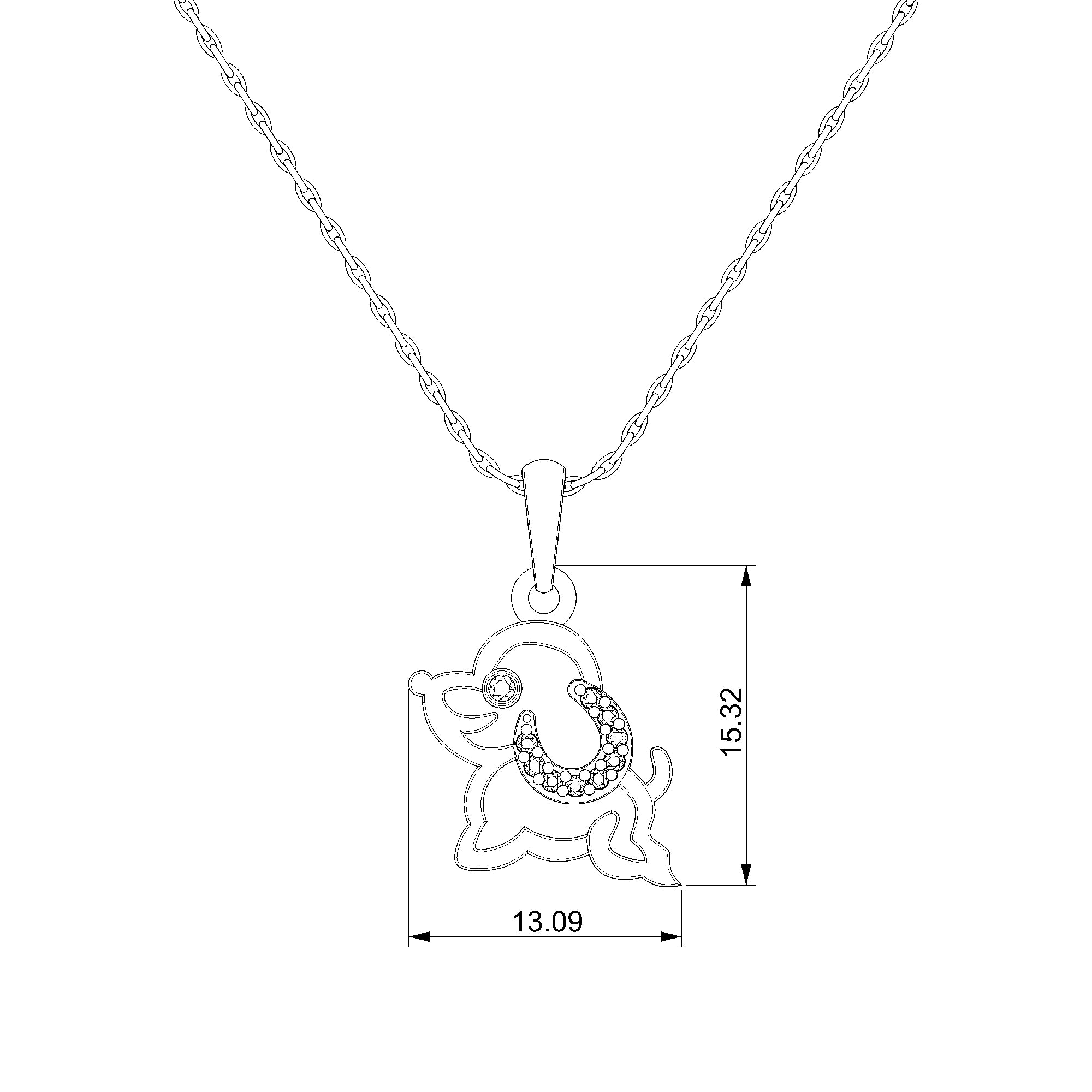 Pargold Solid Gold Playful Elegance: Radiant Animal Pendant-Static