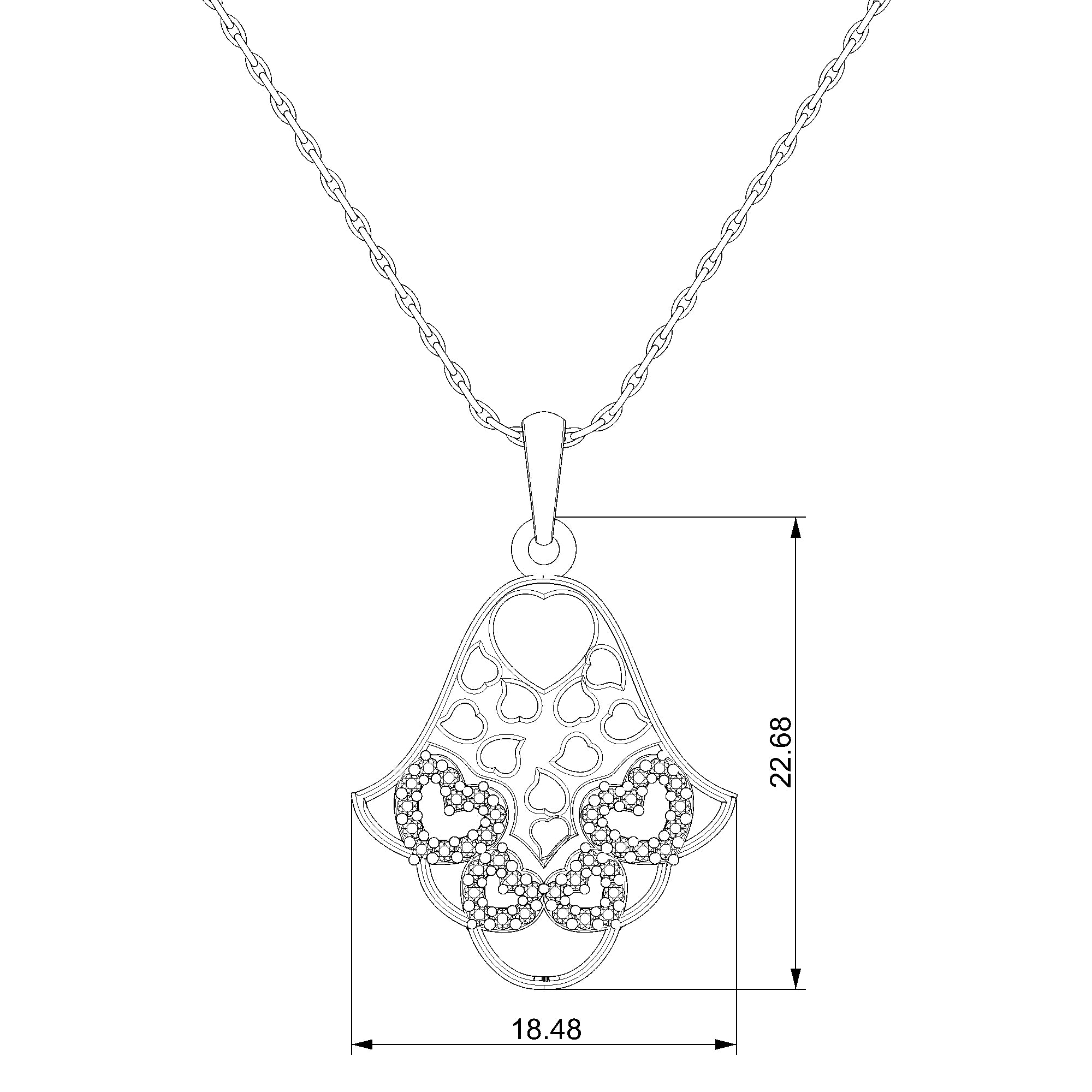 Pargold Solid Gold Elegant Heart Embrace Pendant-Static