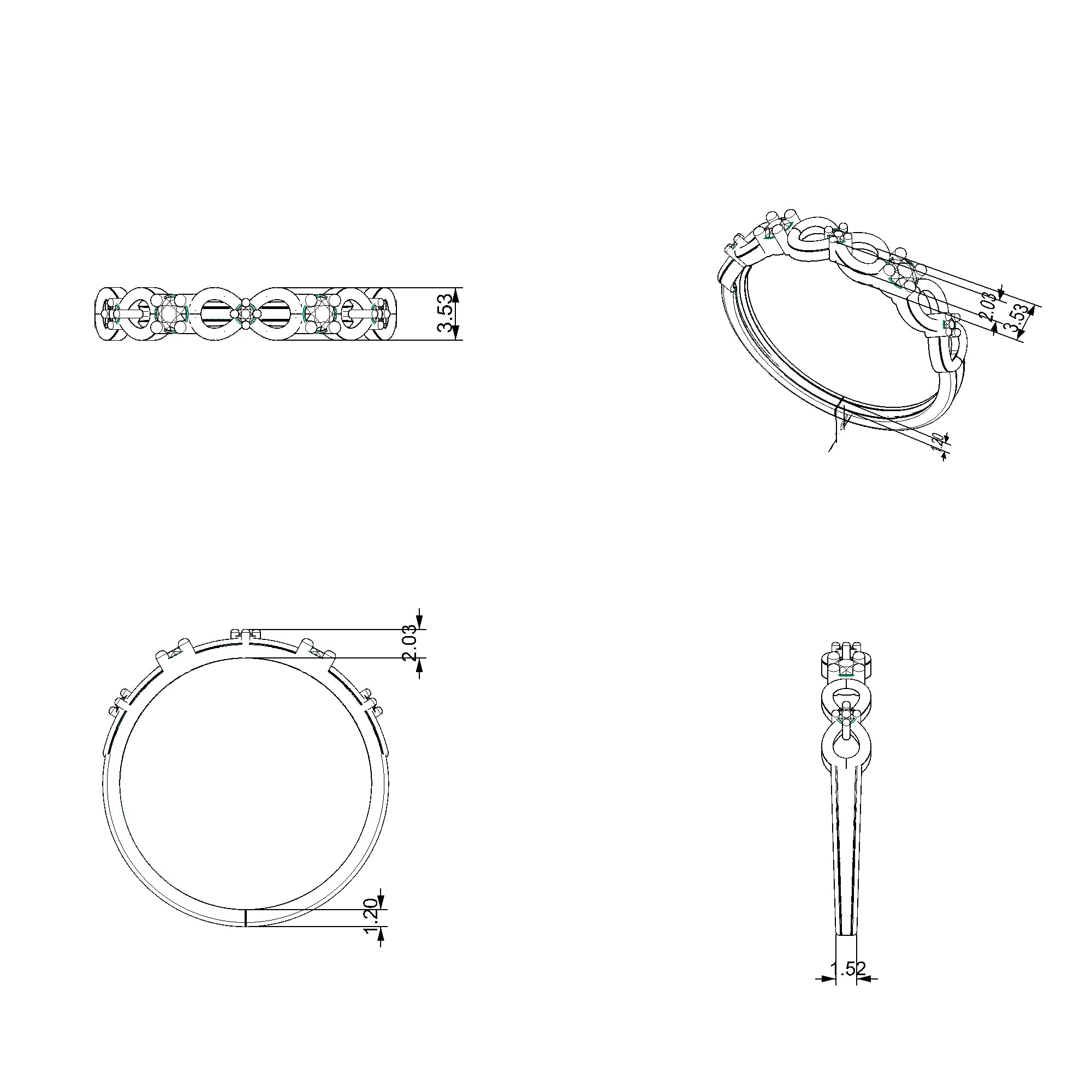 Pargold Solid Gold Infinity Loop Eternity Ring -Static
