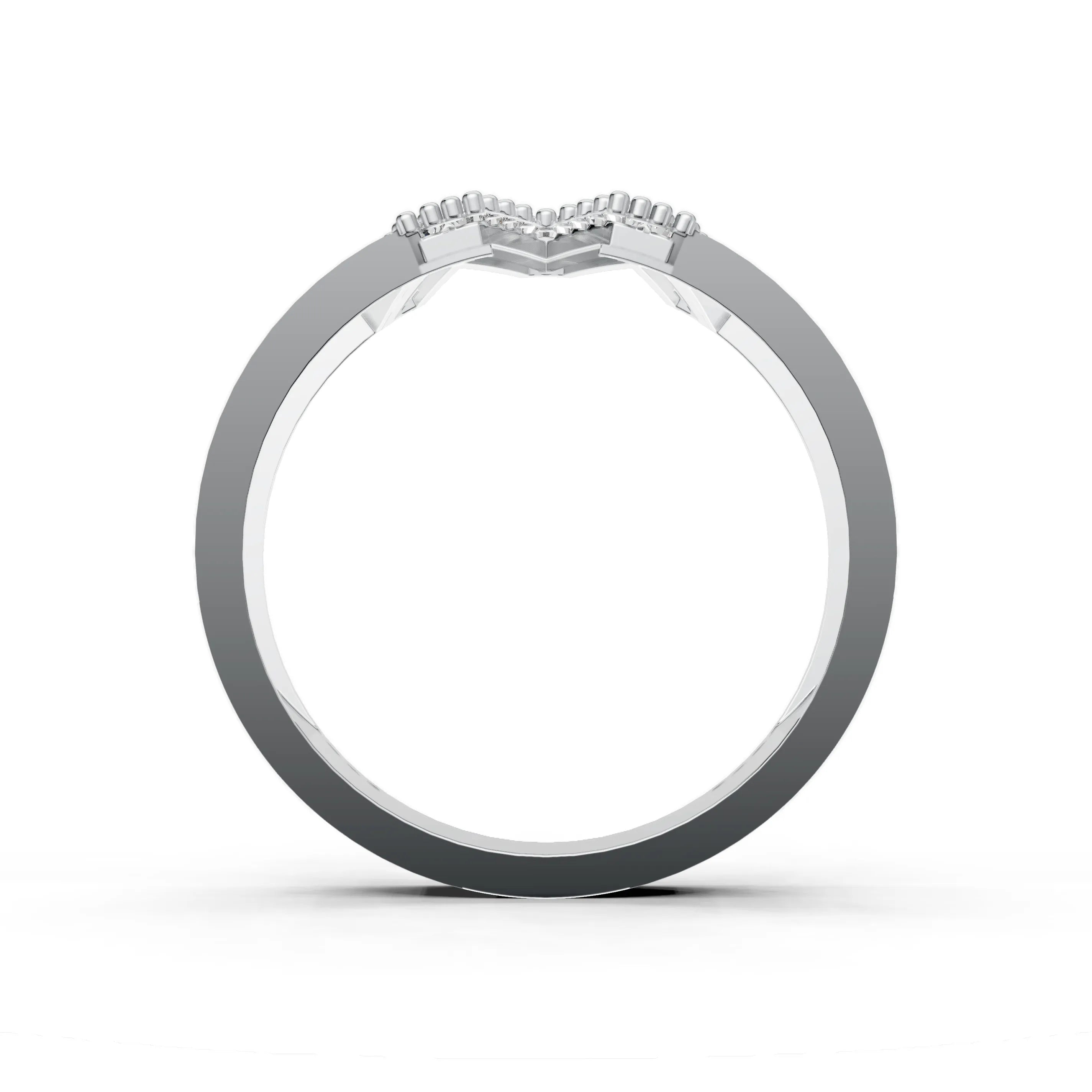 Pargold Solid Gold Wonderful Initial "W" Gold Signet Ring -Silver_Diamond_Static_Silver