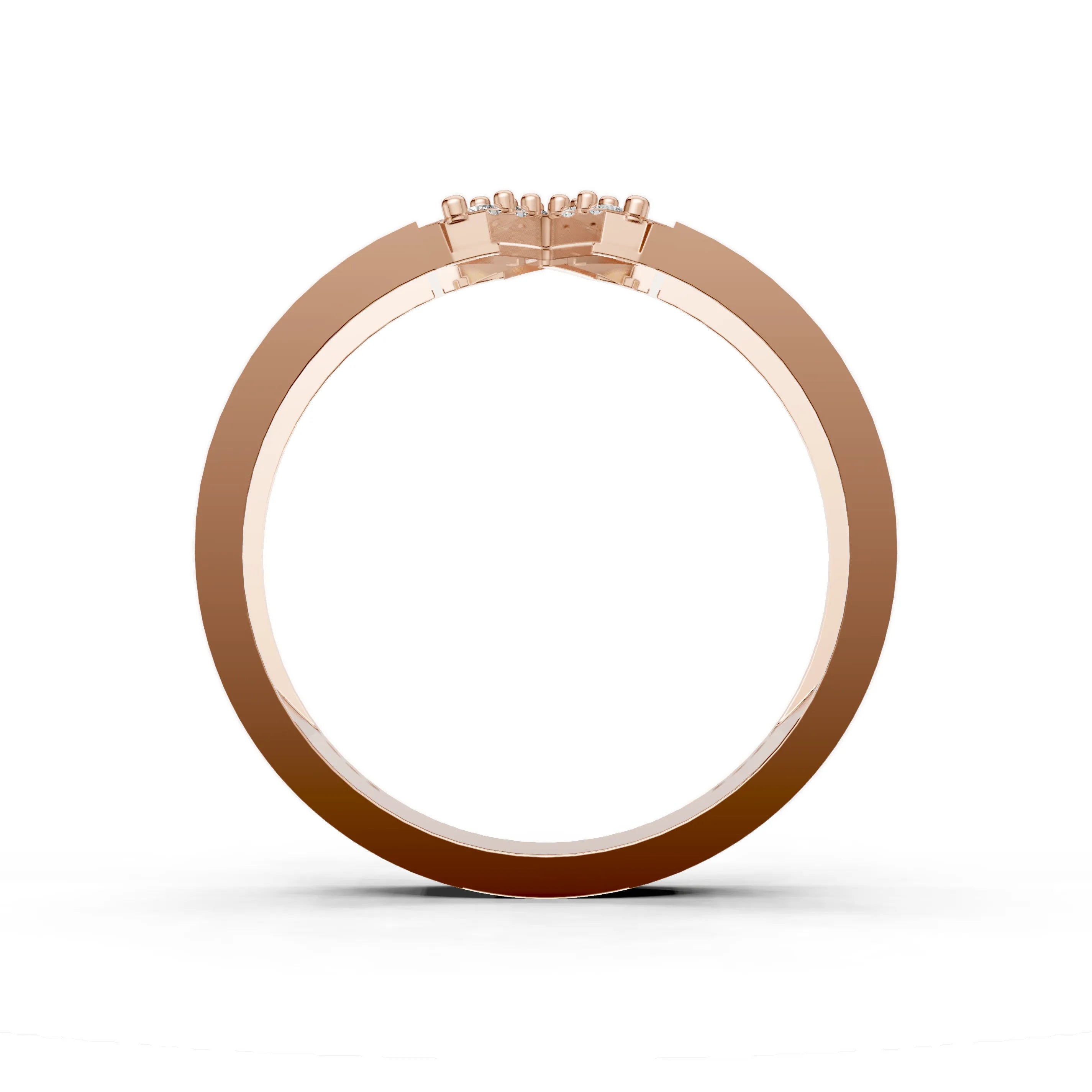 Pargold Solid Gold Exquisite Initial "X" Gold Signet Ring -Rose_Diamond_Static_Rose