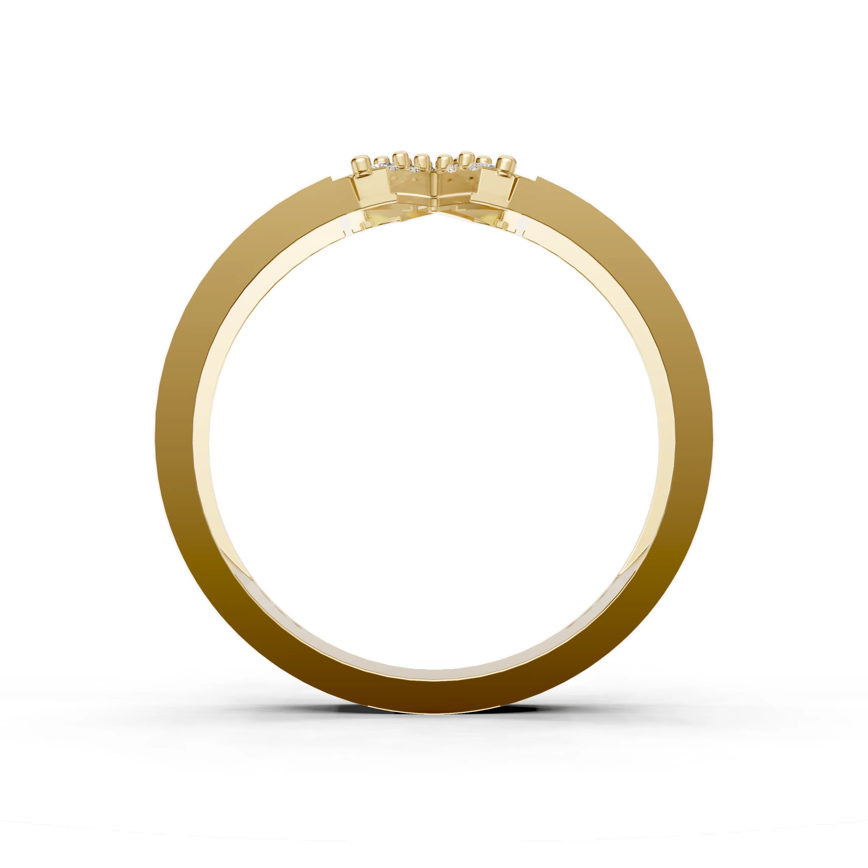 Pargold Solid Gold Exquisite Initial "X" Gold Signet Ring -Gold_Diamond_Static_Gold