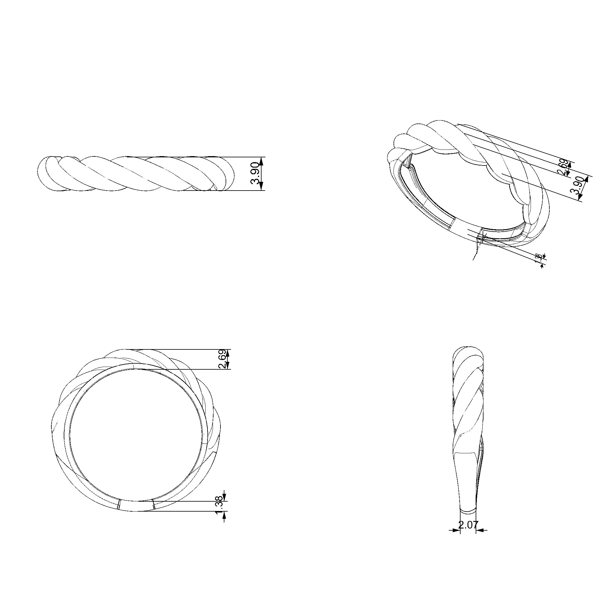 Pargold Solid Gold Golden Essence Braided Band-Static