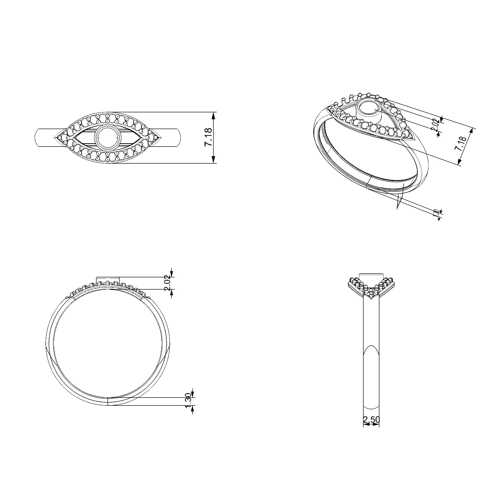 Pargold Solid Gold Celestial Sparkle Halo Ring-Static