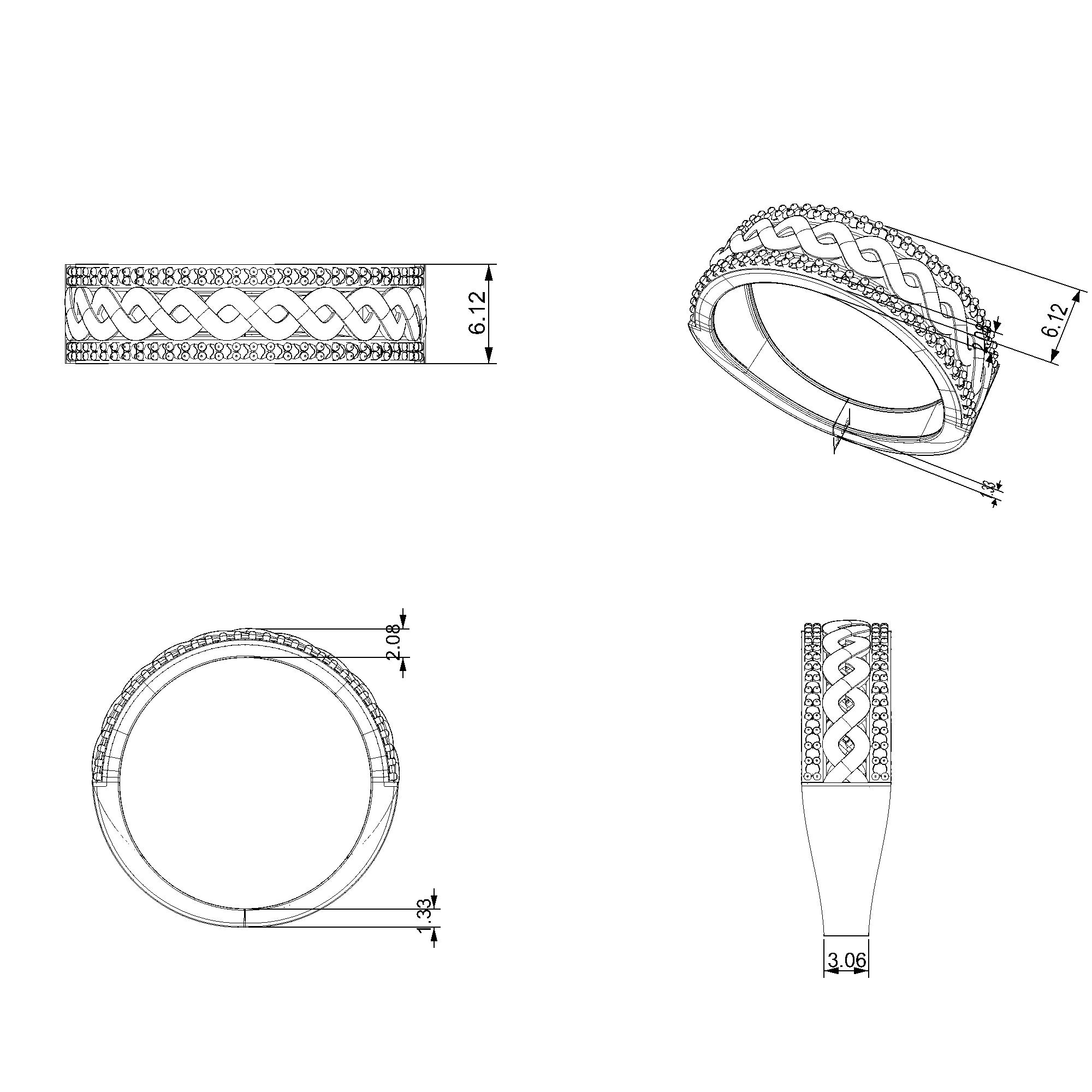 Pargold Solid Gold Luxe Link Elegance Ring-Static