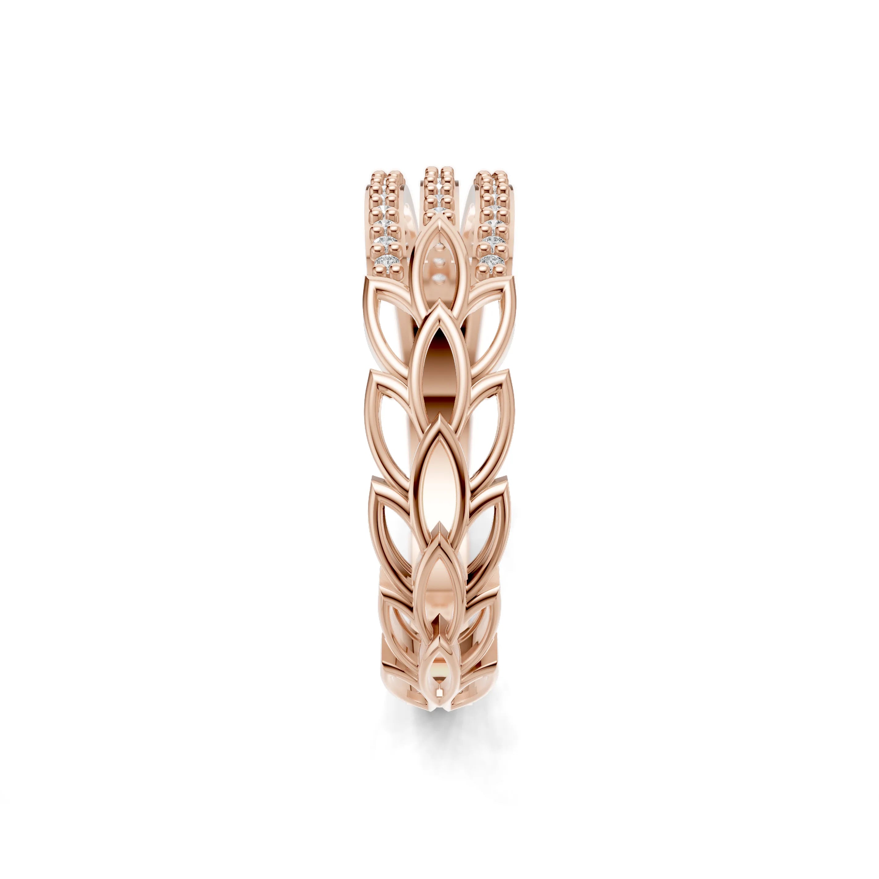 Pargold Solid Gold Celtic Knots Pave Elegance Ring -Rose_Diamond_Diamond_Static_Rose