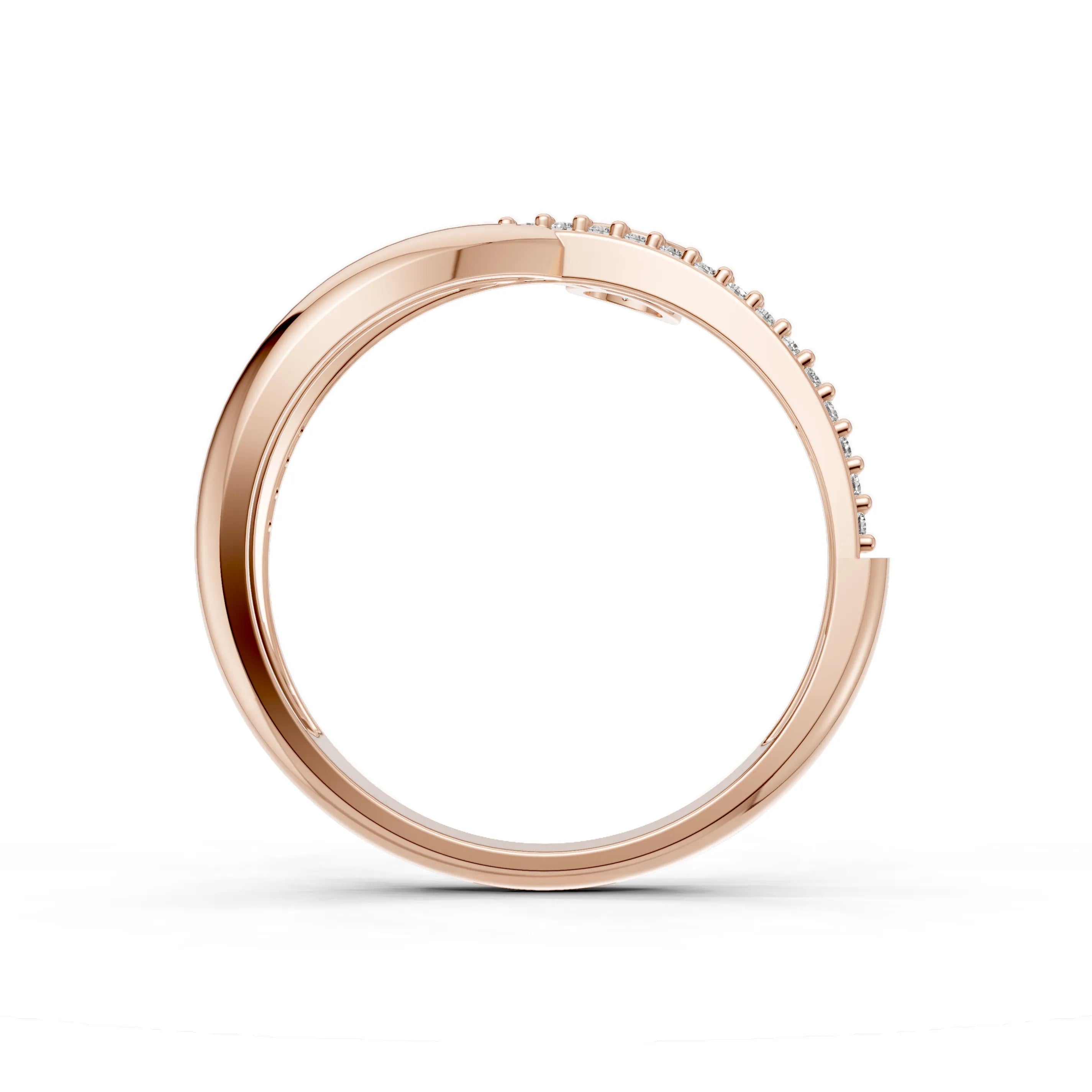 Pargold Solid Gold Solitaire Orbit Pavé Criss-Cross Ring -Rose_Diamond_Diamond_Static_Rose