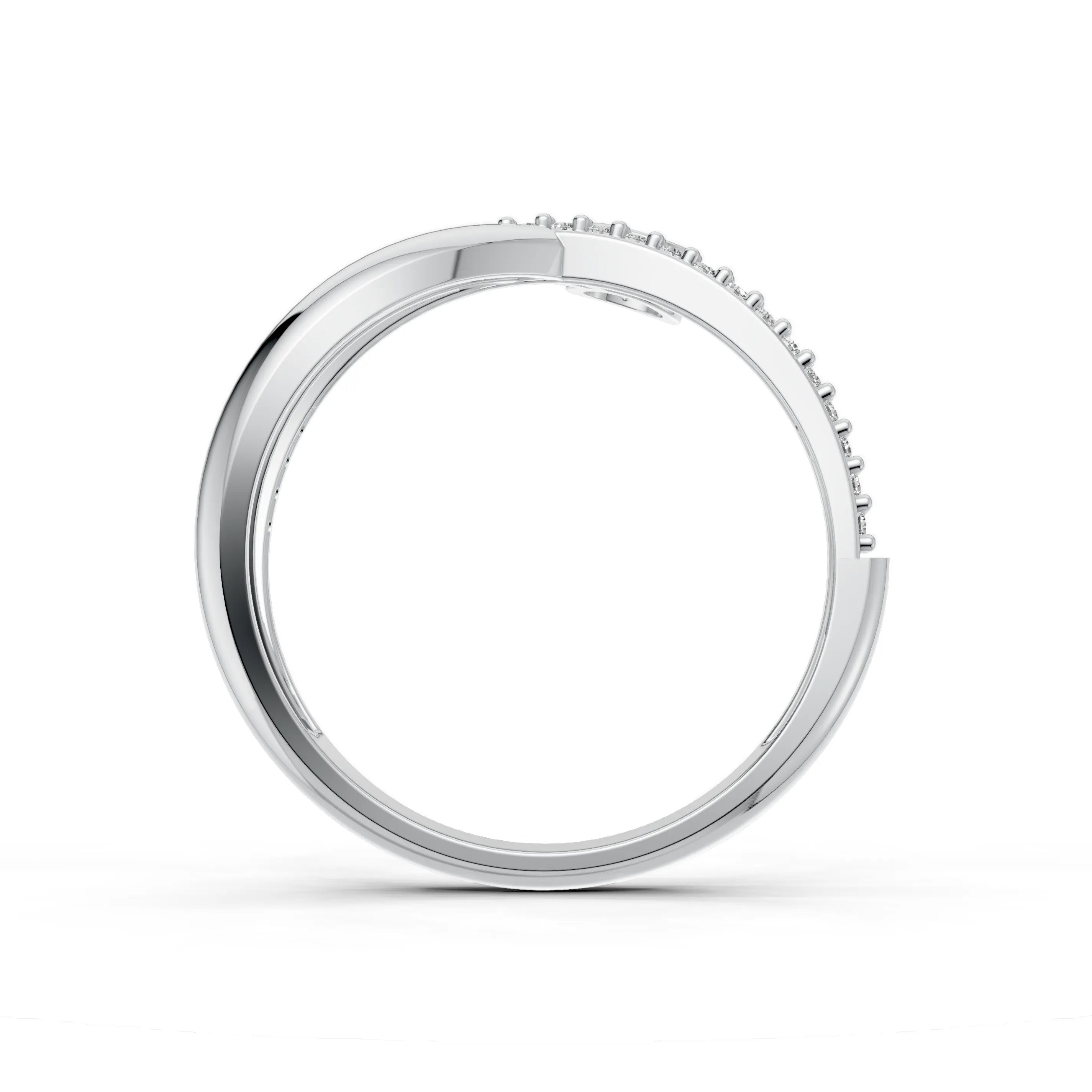 Pargold Solid Gold Solitaire Orbit Pavé Criss-Cross Ring -Silver_Diamond_Diamond_Static_Silver