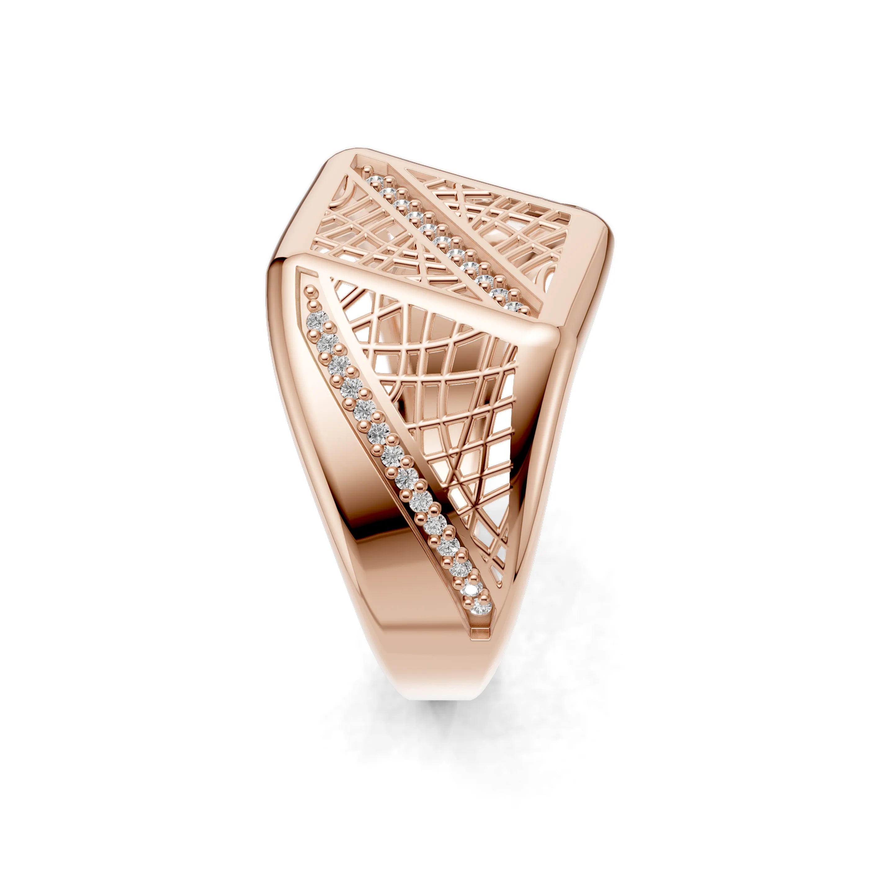 Pargold Solid Gold Architectural Allure Pave Band -Rose_Diamond_Diamond_Static_Rose