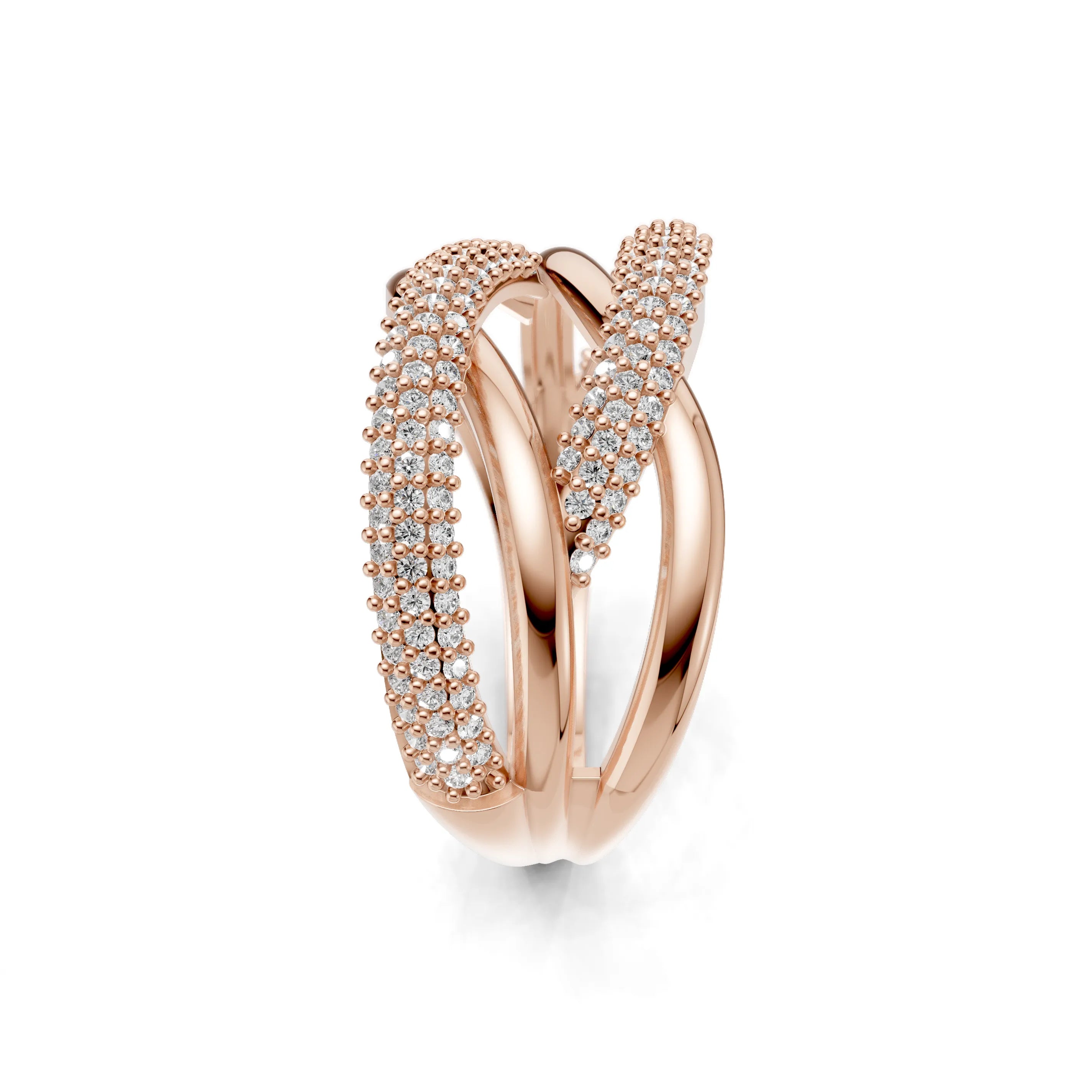 Pargold Solid Gold Golden Embrace Glitter Band -Rose_Diamond_Diamond_Static_Rose