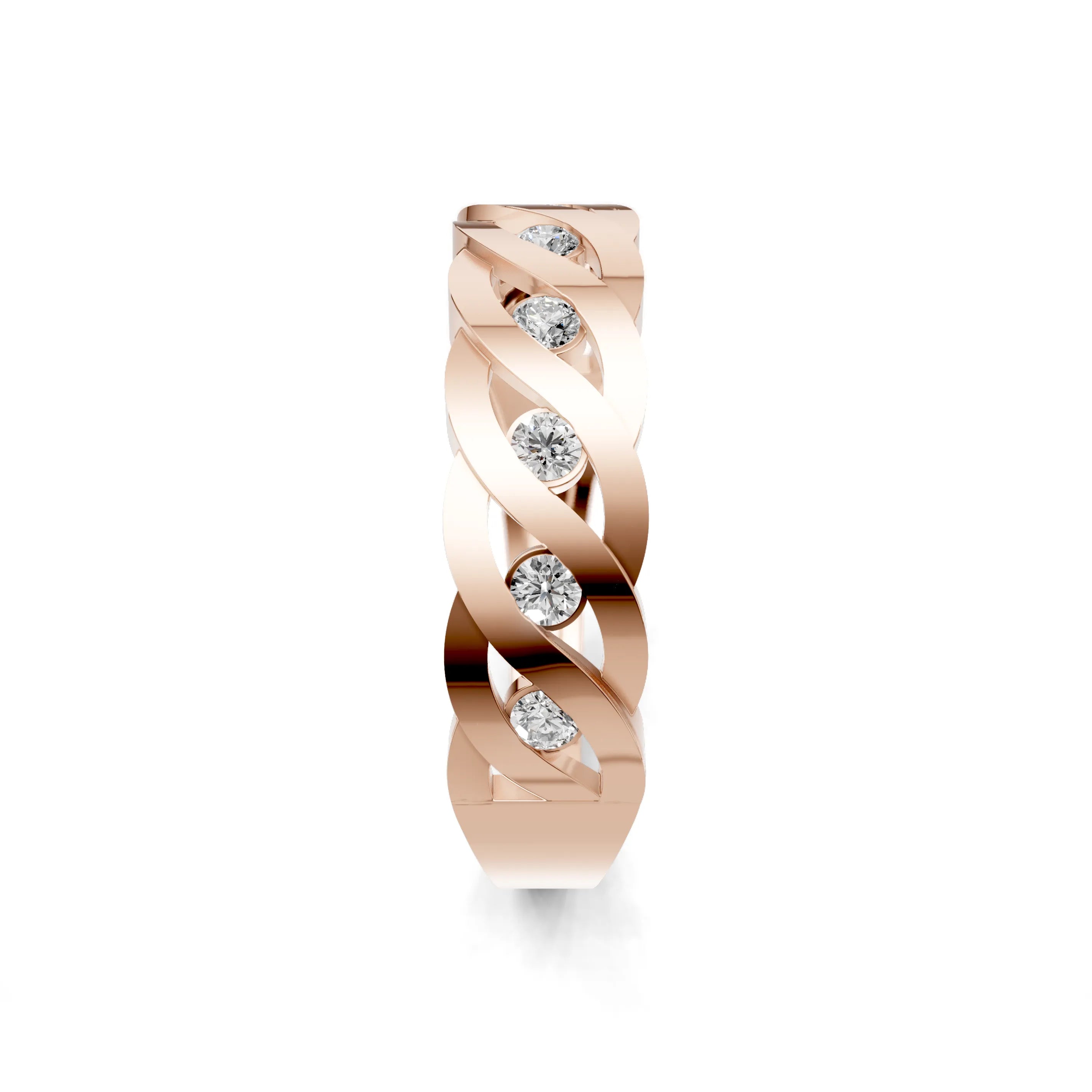 Pargold Solid Gold Twilight Twist Band -Rose_Diamond_Diamond_Static_Rose