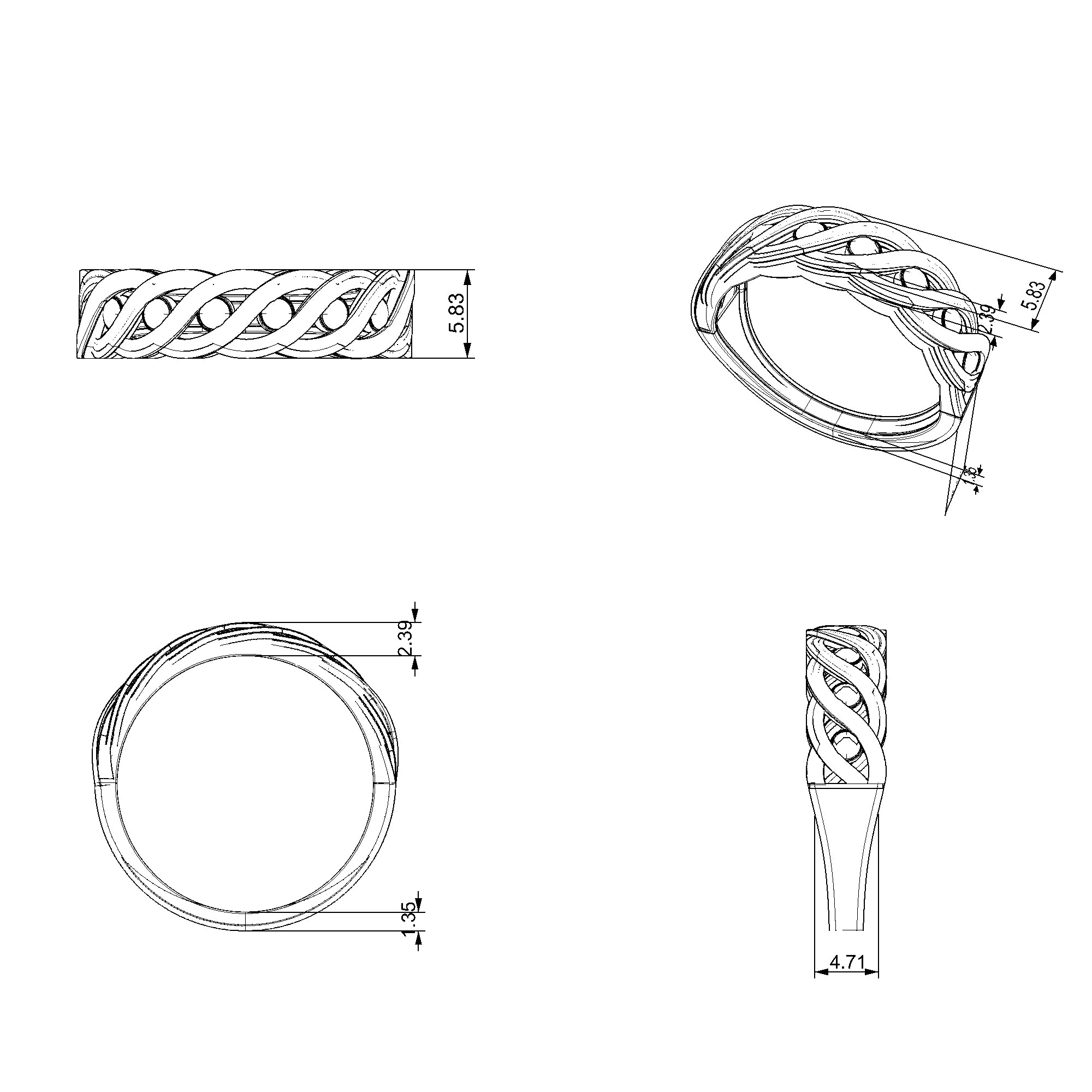 Pargold Solid Gold Twilight Twist Band-Static