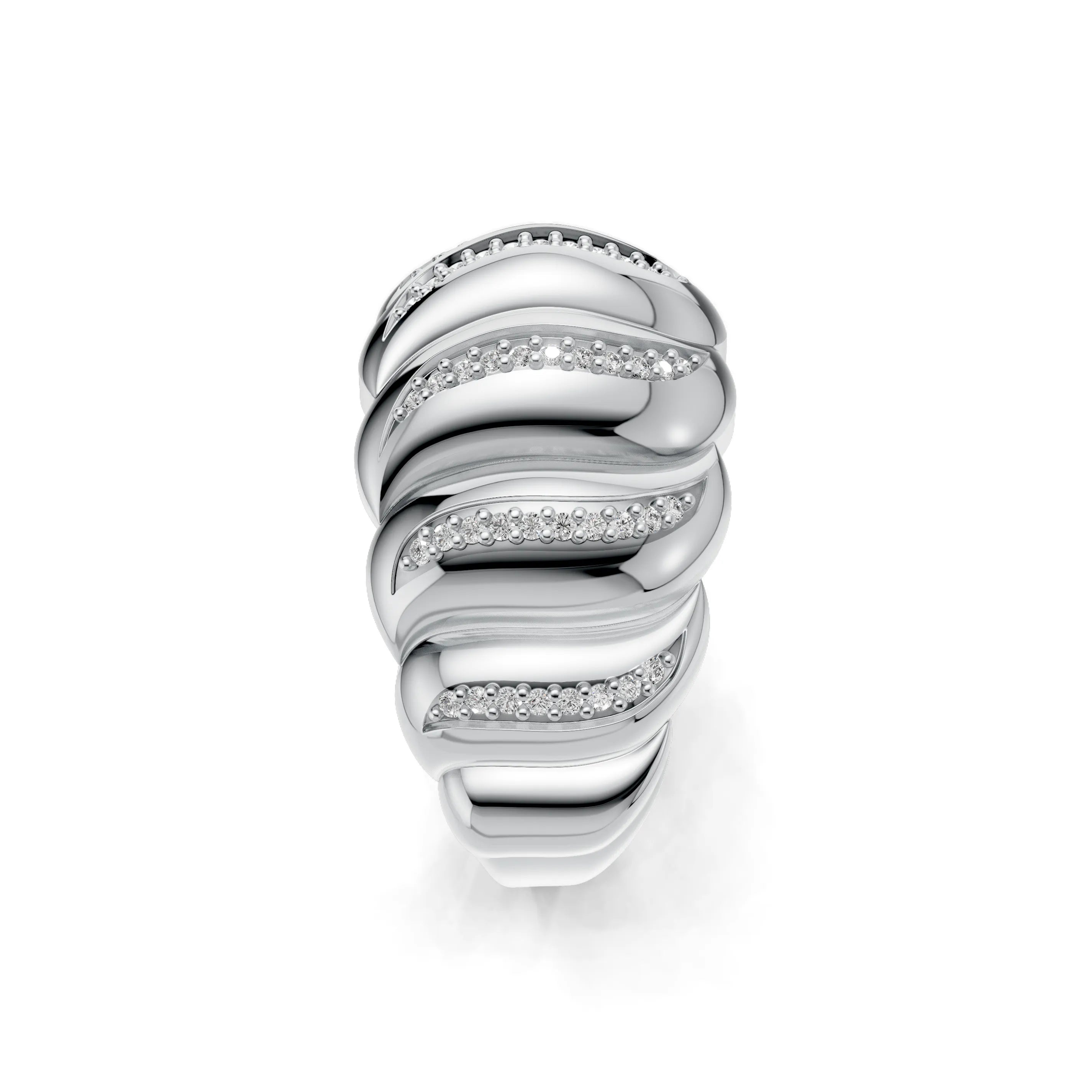 Pargold Solid Gold Golden Helix Sparkle Band -Silver_Diamond_Diamond_Static_Silver