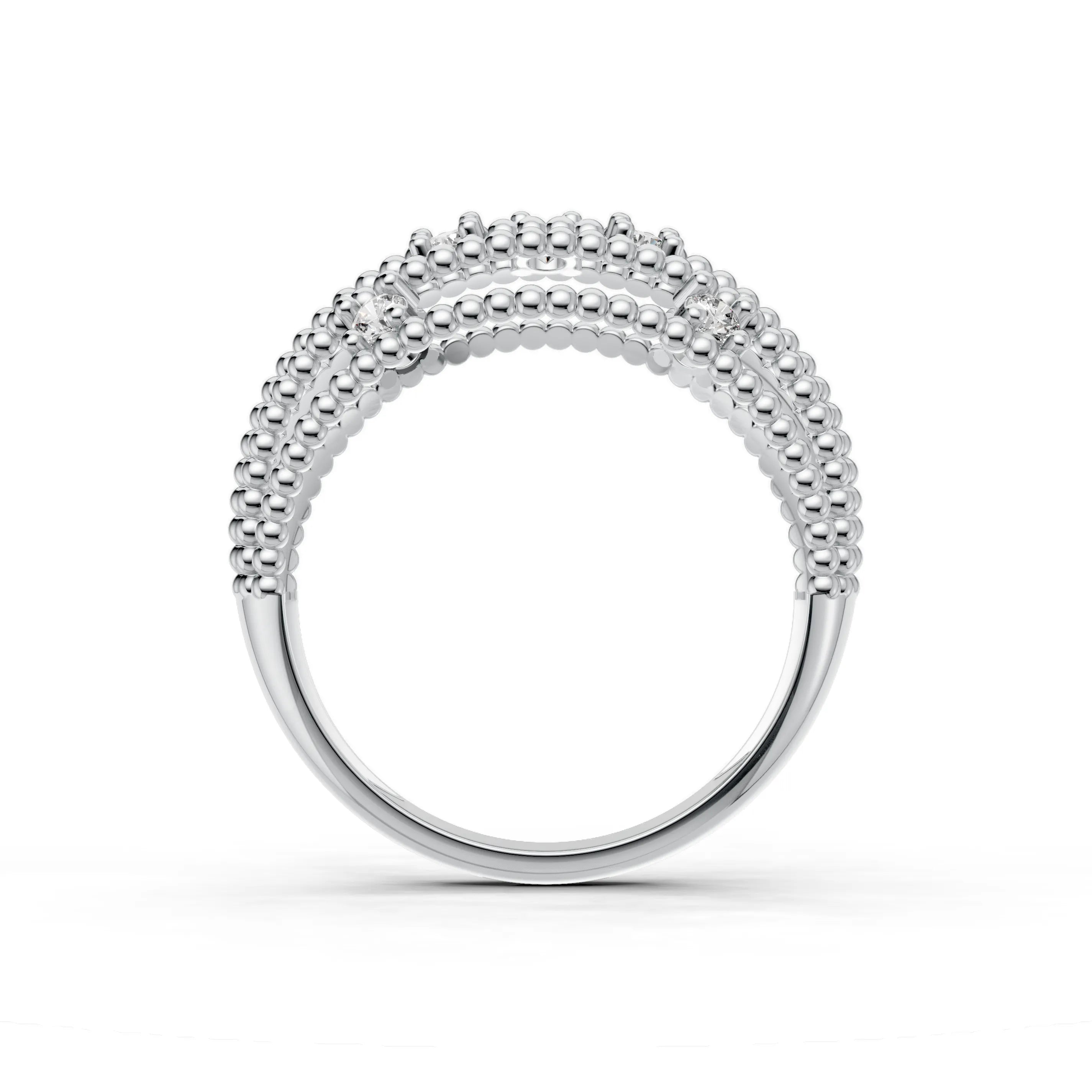Pargold Solid Gold Modern Majesty Geometric Band -Silver_Diamond_Diamond_Static_Silver