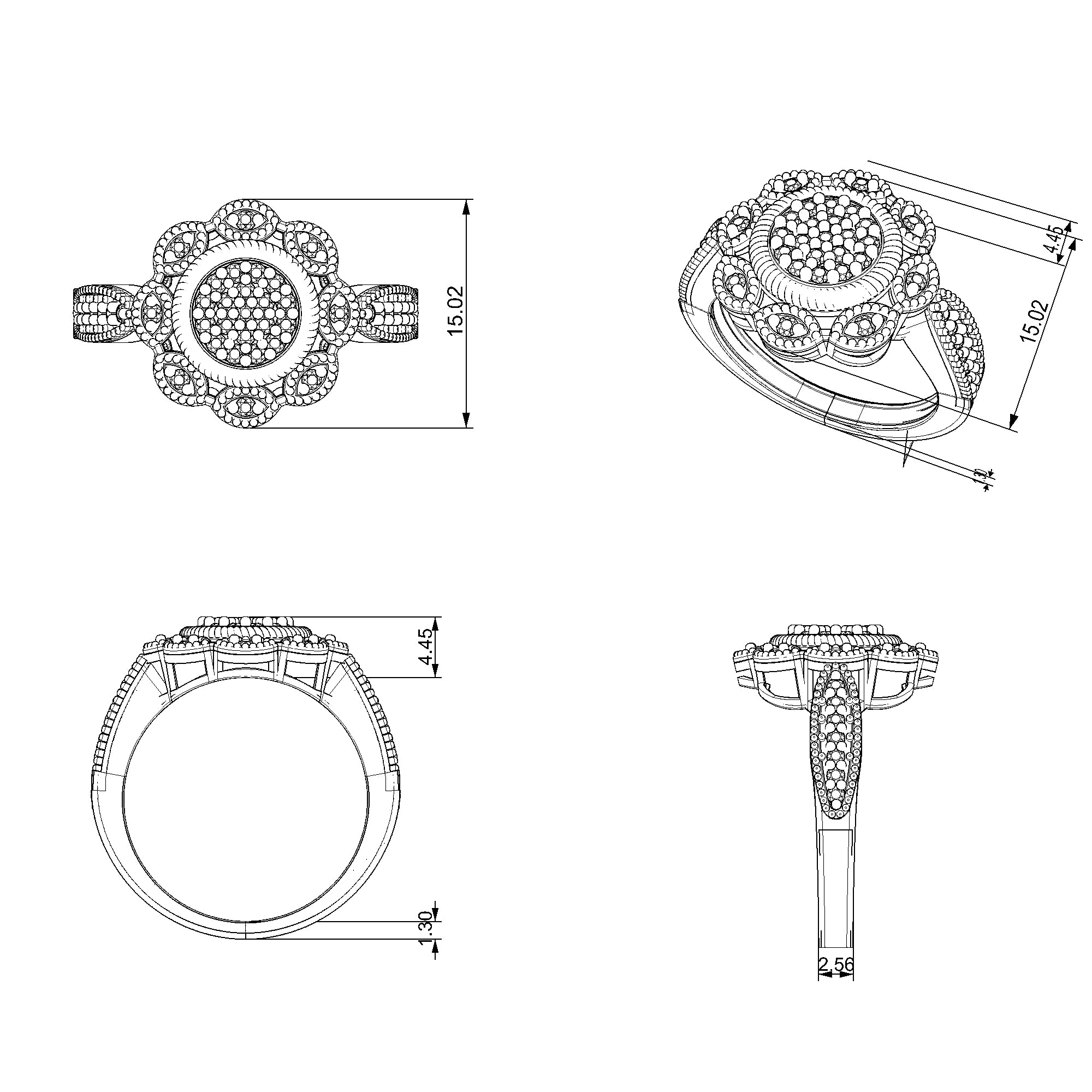 Pargold Solid Gold Sunflower Majesty Gemstone Ring-Static