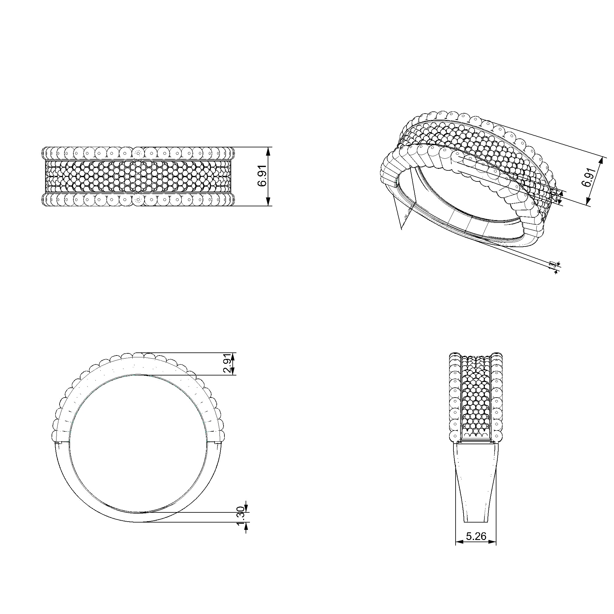 Pargold Solid Gold Cascade Elegance Gemstone Ring-Static
