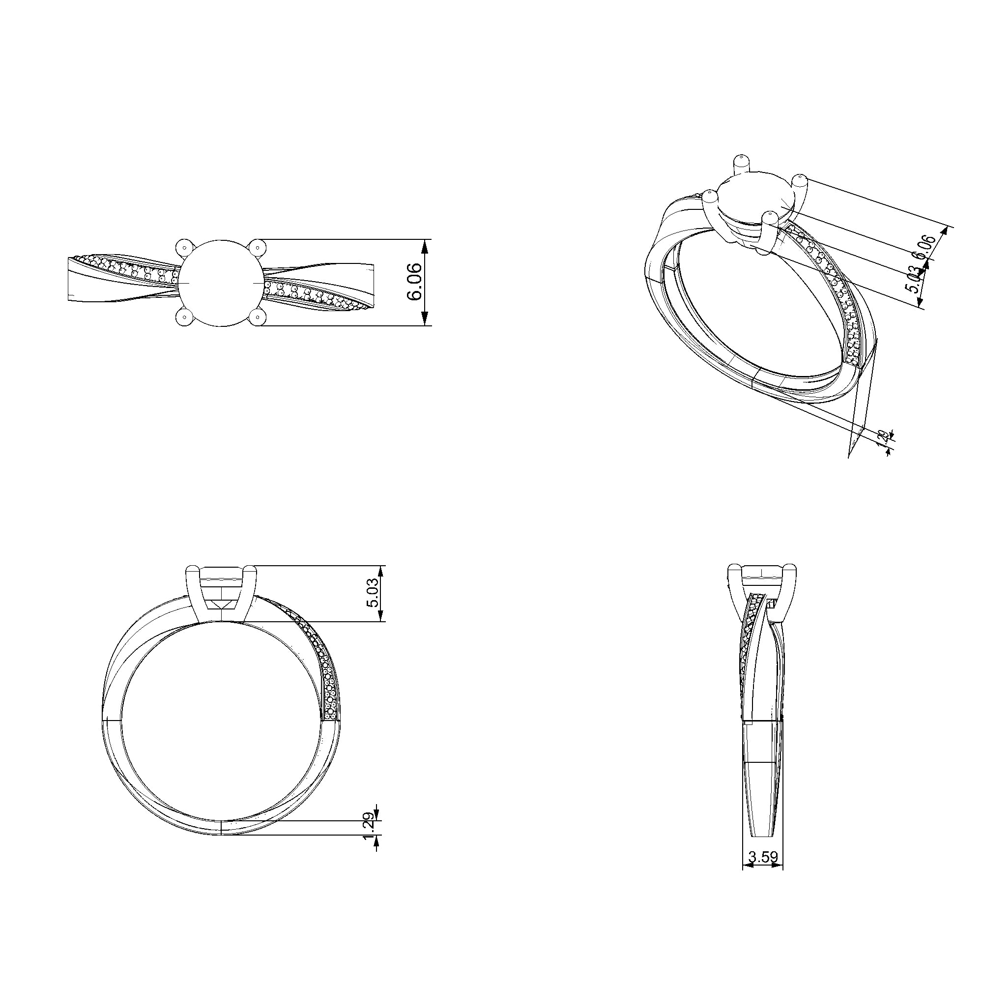 Pargold Solid Gold Lumina Pave Accent Gemstone Ring-Static