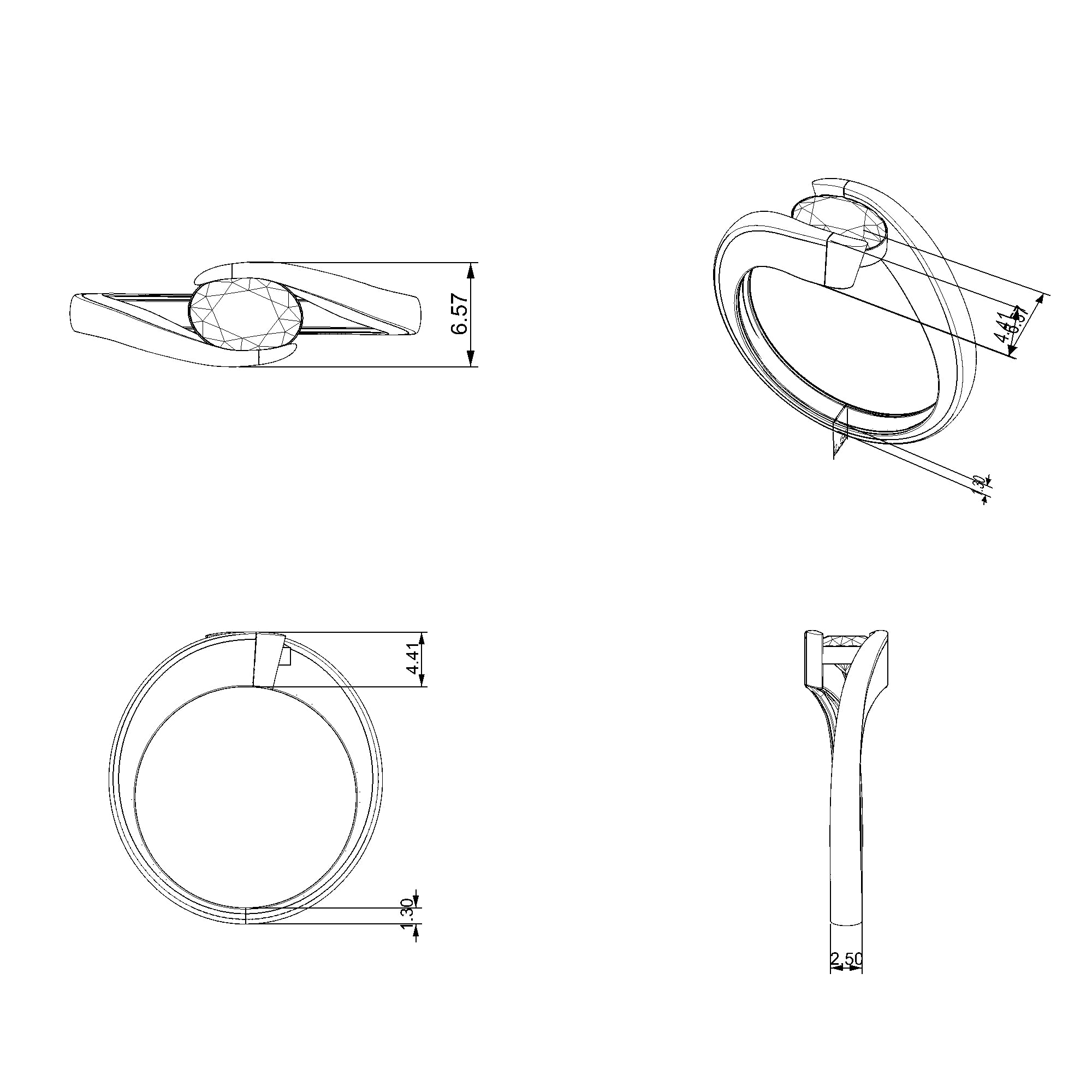 Pargold Solid Gold Svelte Oval Gemstone Ring-Static