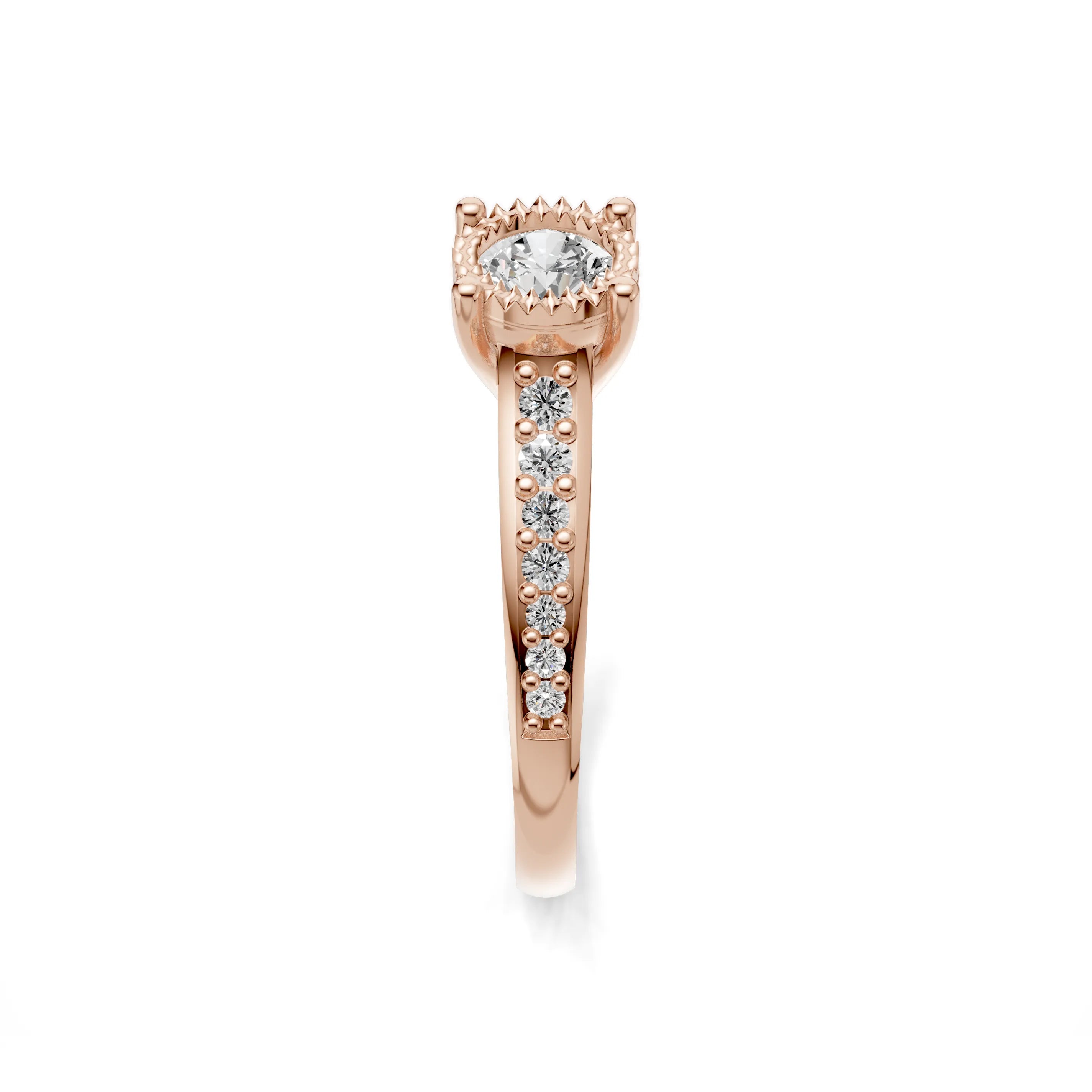 Pargold Solid Gold Radiant Coronet Pave Ring -Rose_Diamond_Diamond_Static_Rose