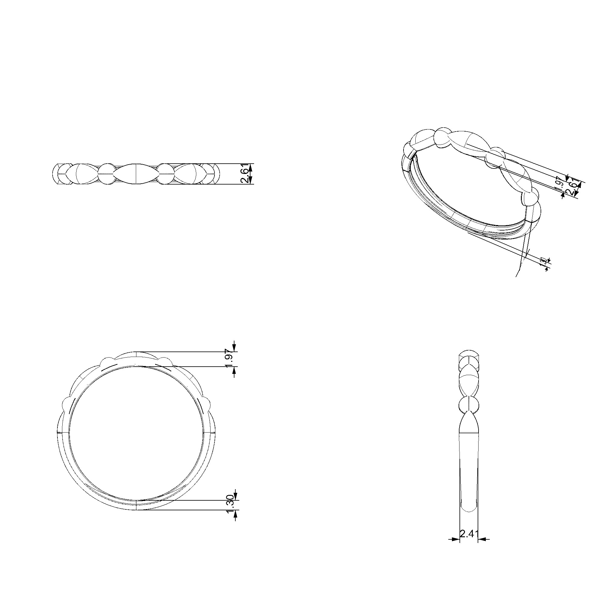 Pargold Solid Gold Golden Elegance Marquise Band-Static