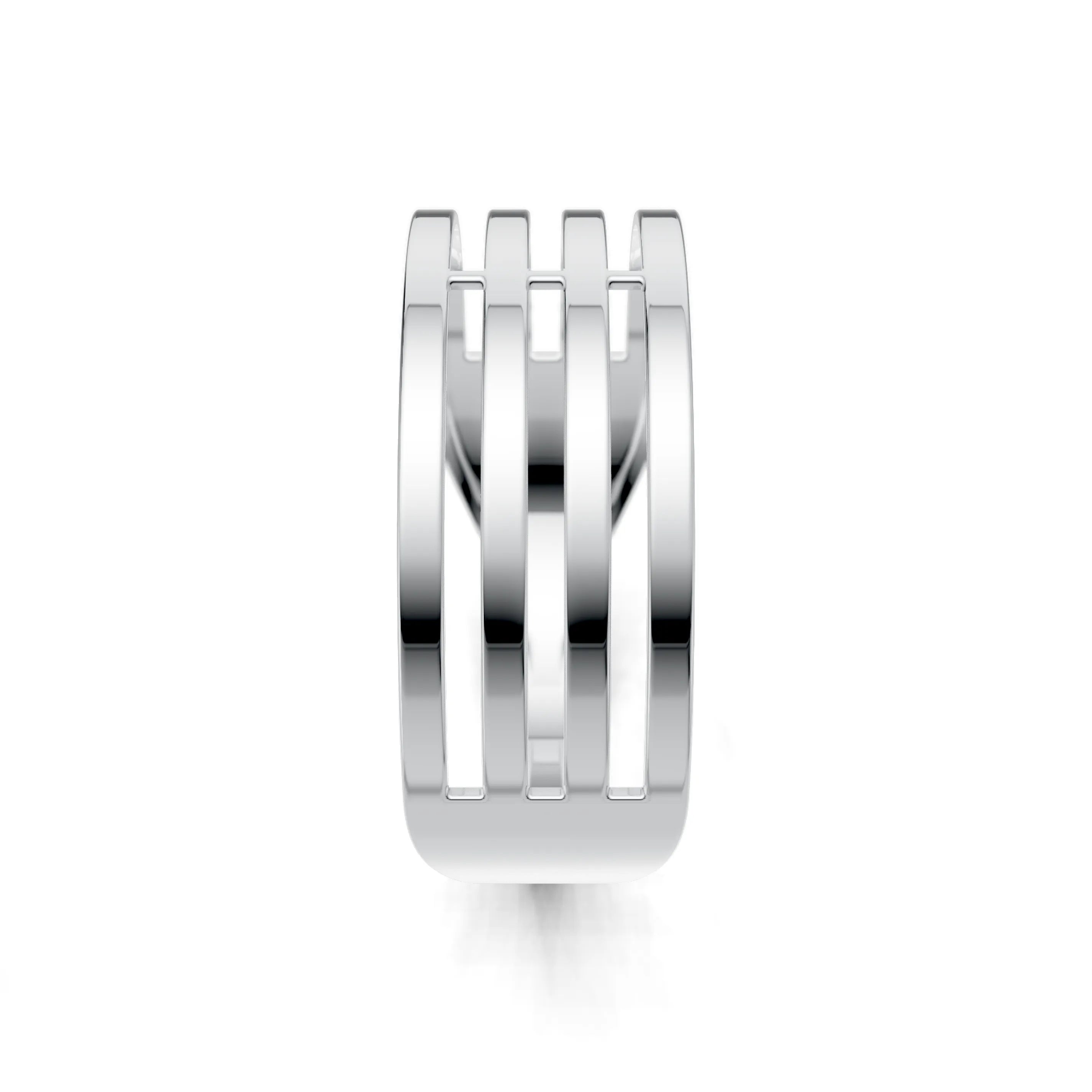 Pargold Solid Gold Elegant Stratum Band -Silver_Static_Silver