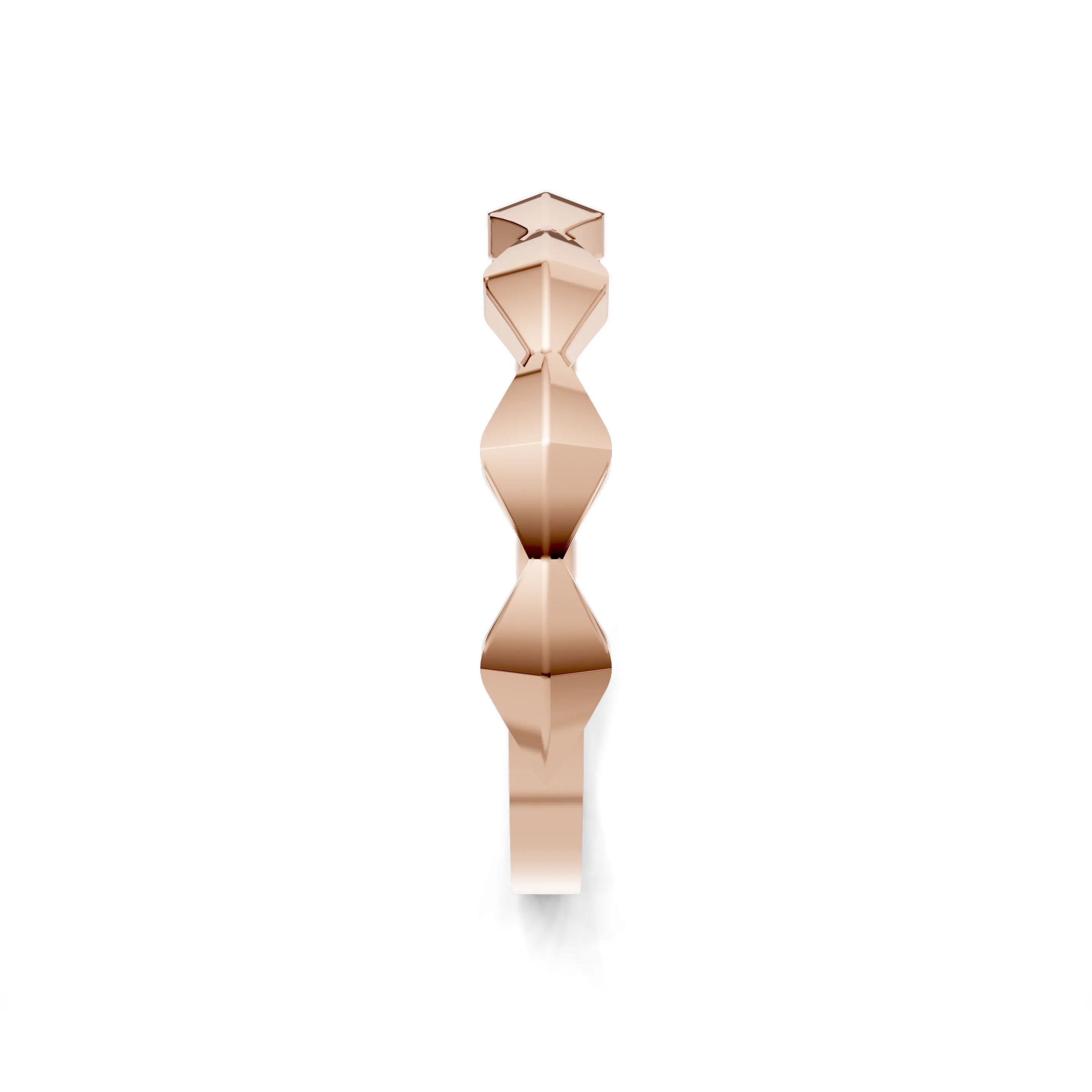 Pargold Solid Gold Lustrous Waveform Band -Rose_Static_Rose