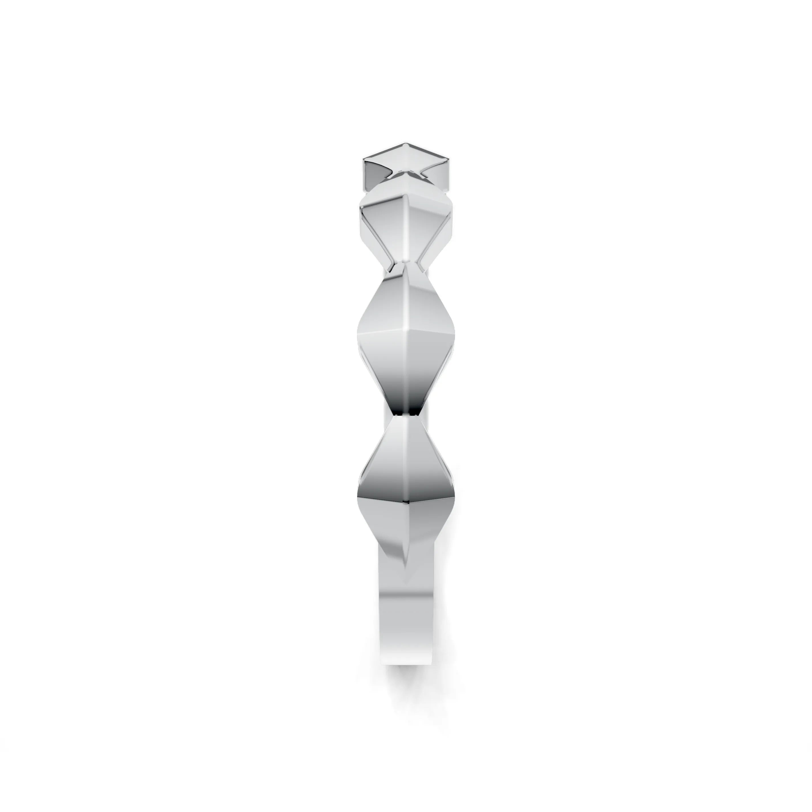 Pargold Solid Gold Lustrous Waveform Band -Silver_Static_Silver