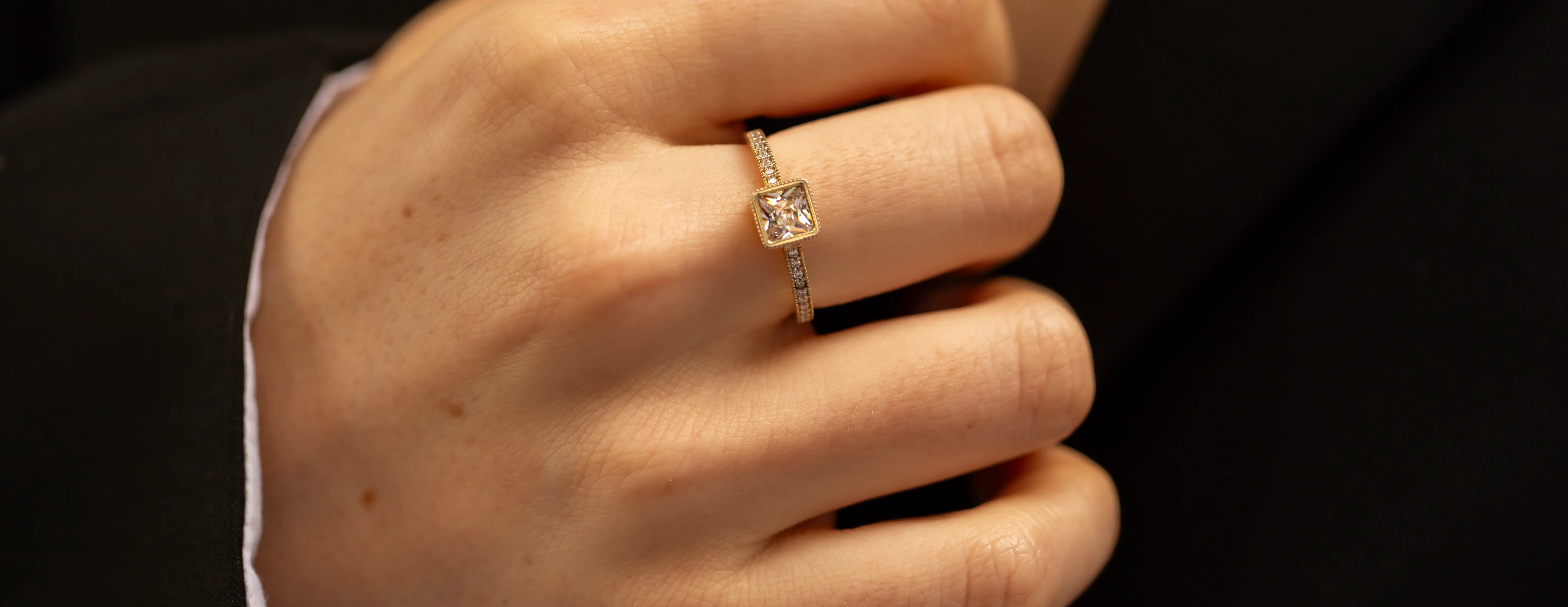 Solitaire Pave Rings