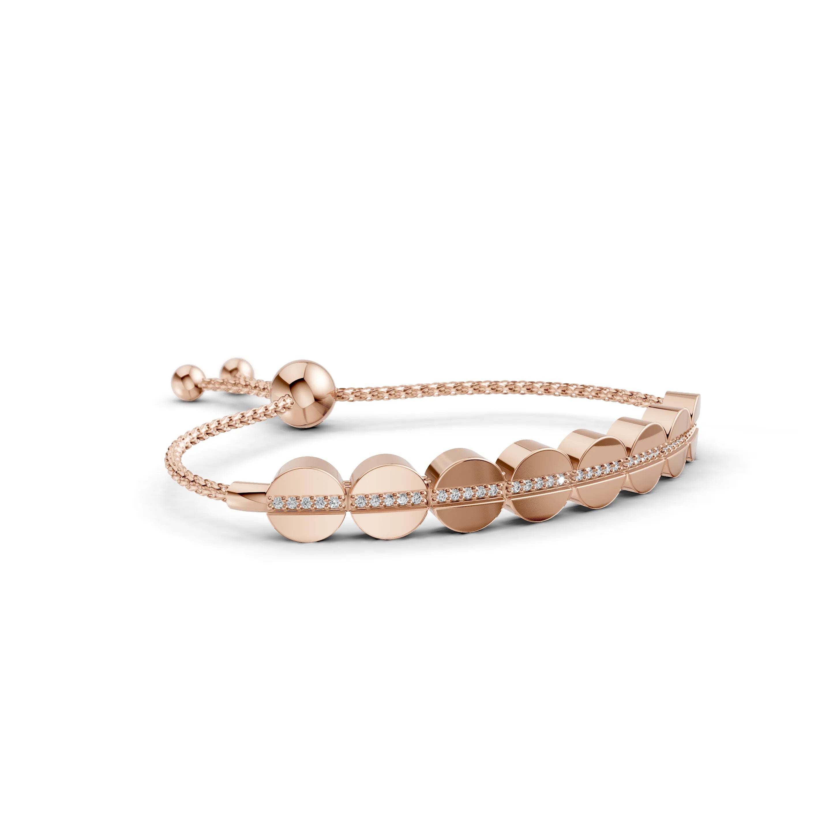 Pargold Solid Gold Exquisite Gemstone Bracelet -Rose_Diamond_Diamond_Static_Rose