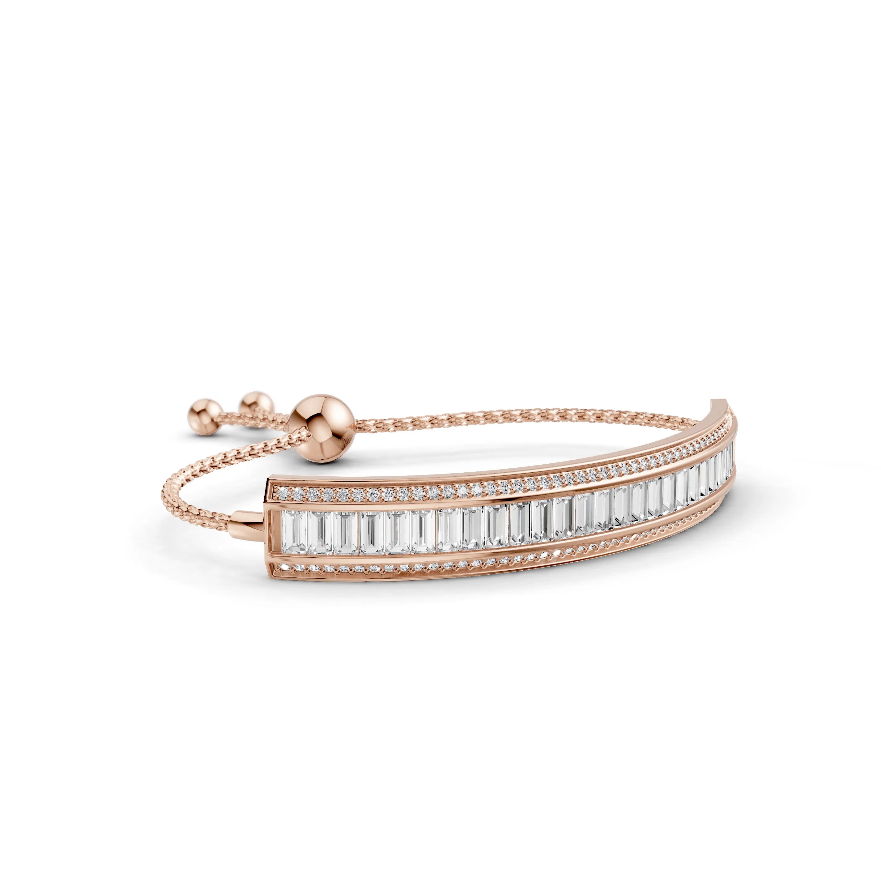 Pargold Solid Gold Exquisite Radiant Bracelet -Rose_Diamond_Diamond_Static_Rose