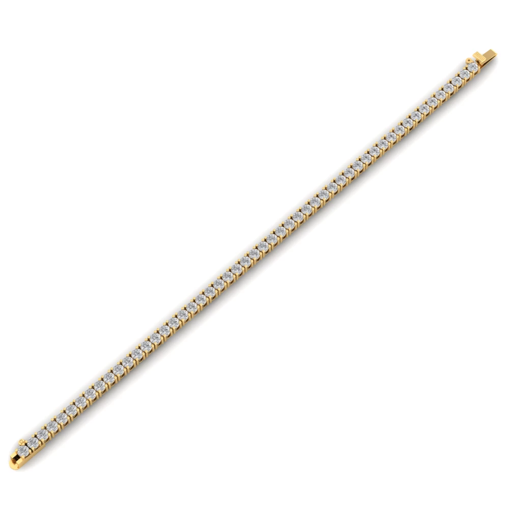 Pargold Solid Gold Golden Gleam Tennis Bracelet -Gold_Diamond_Diamond_Static_Gold