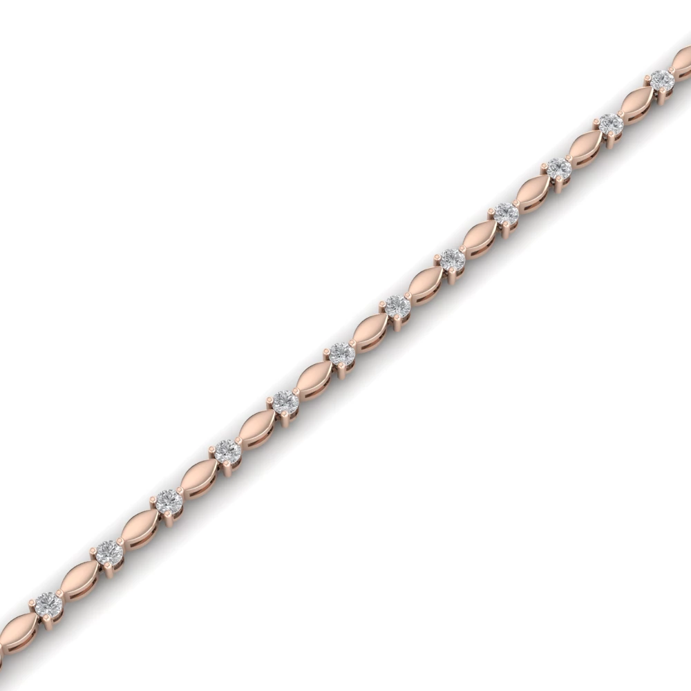 Pargold Solid Gold Golden Cascade Brilliance Bracelet -Rose_Diamond_Diamond_Static_Rose