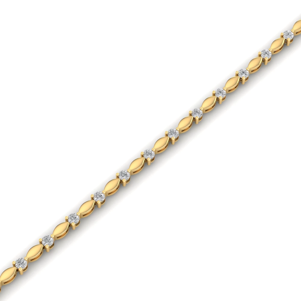 Pargold Solid Gold Golden Cascade Brilliance Bracelet -Gold_Diamond_Diamond_Static_Gold