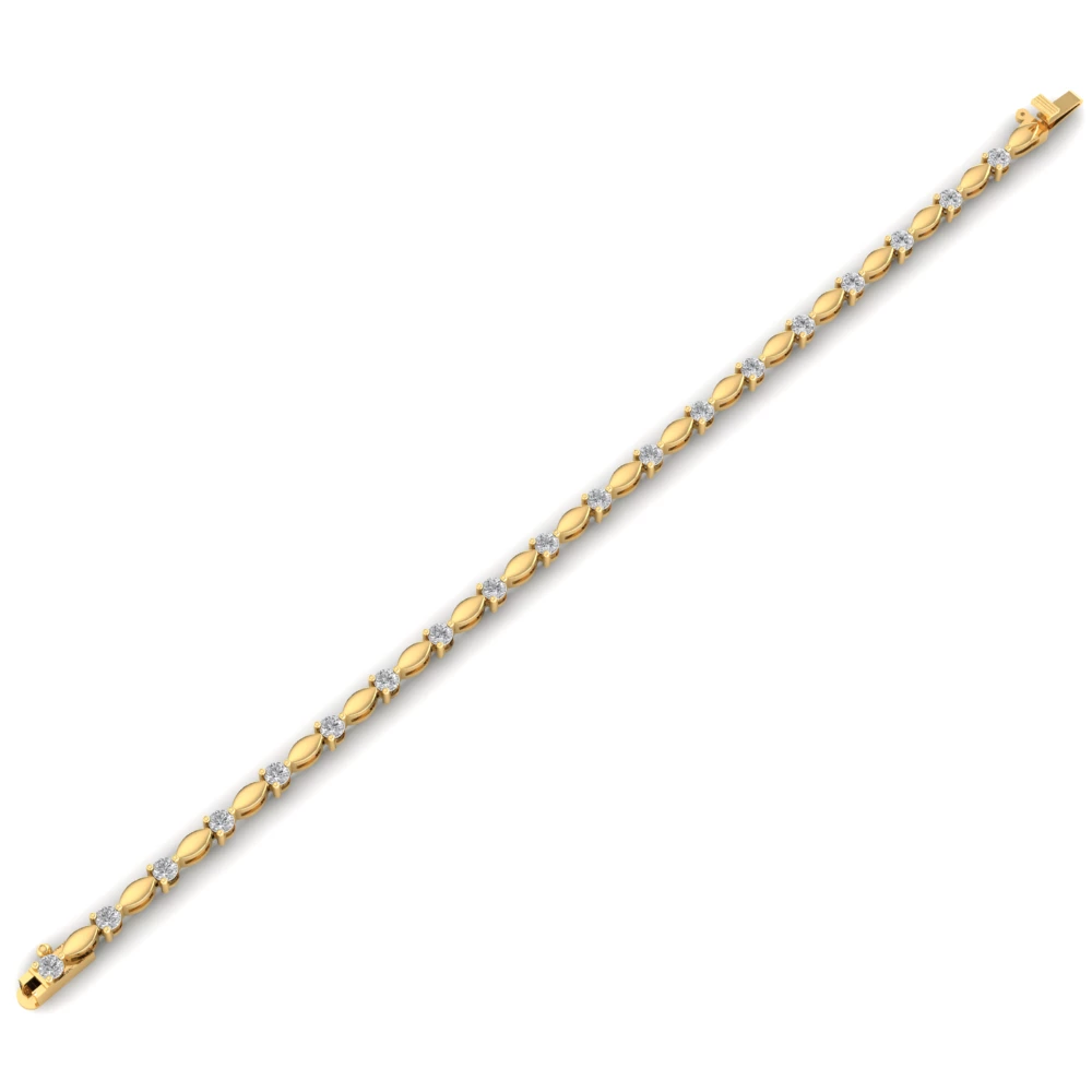 Pargold Solid Gold Golden Cascade Brilliance Bracelet -Gold_Diamond_Diamond_Static_Gold