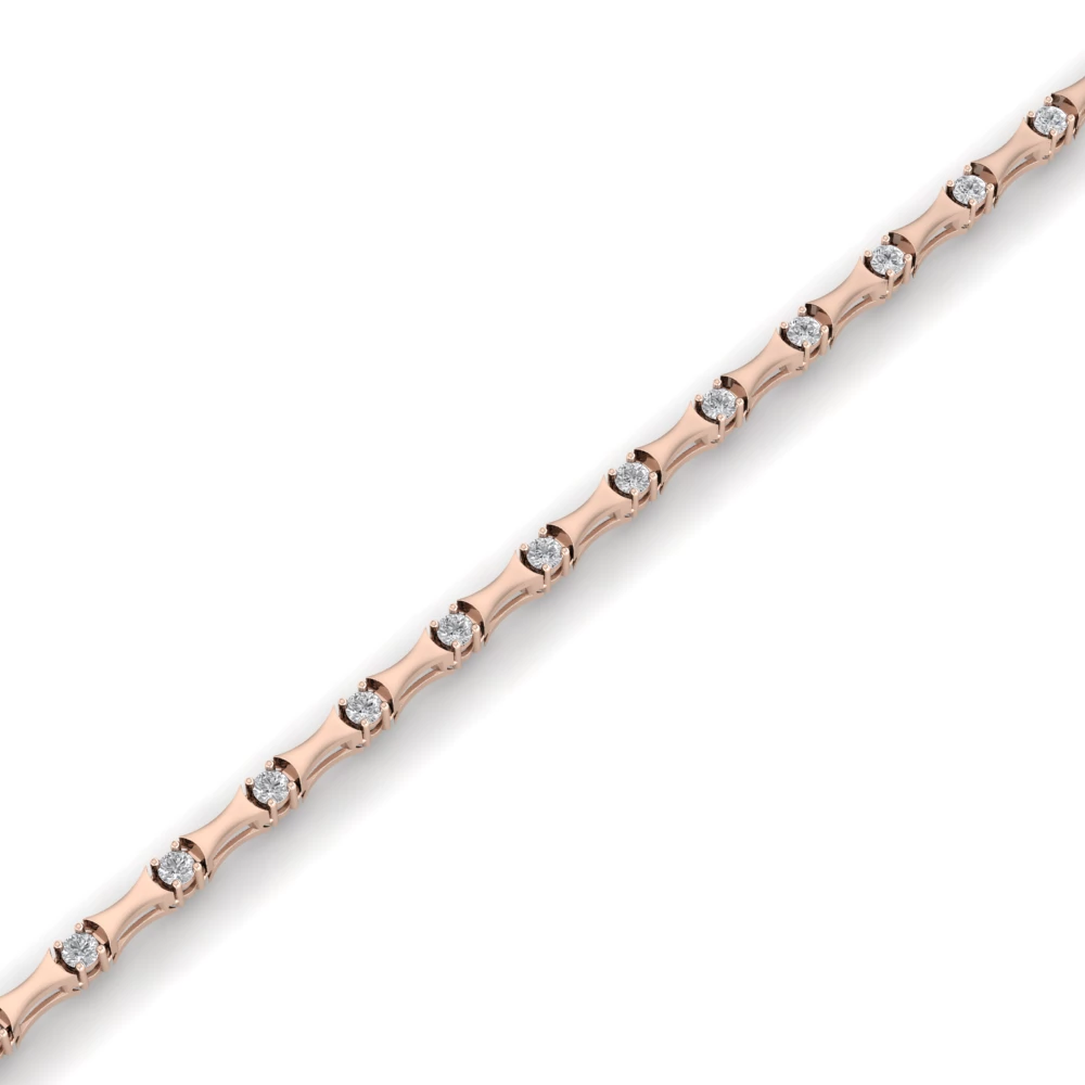 Pargold Solid Gold Luminous Gemstone Link Bracelet -Rose_Diamond_Diamond_Static_Rose