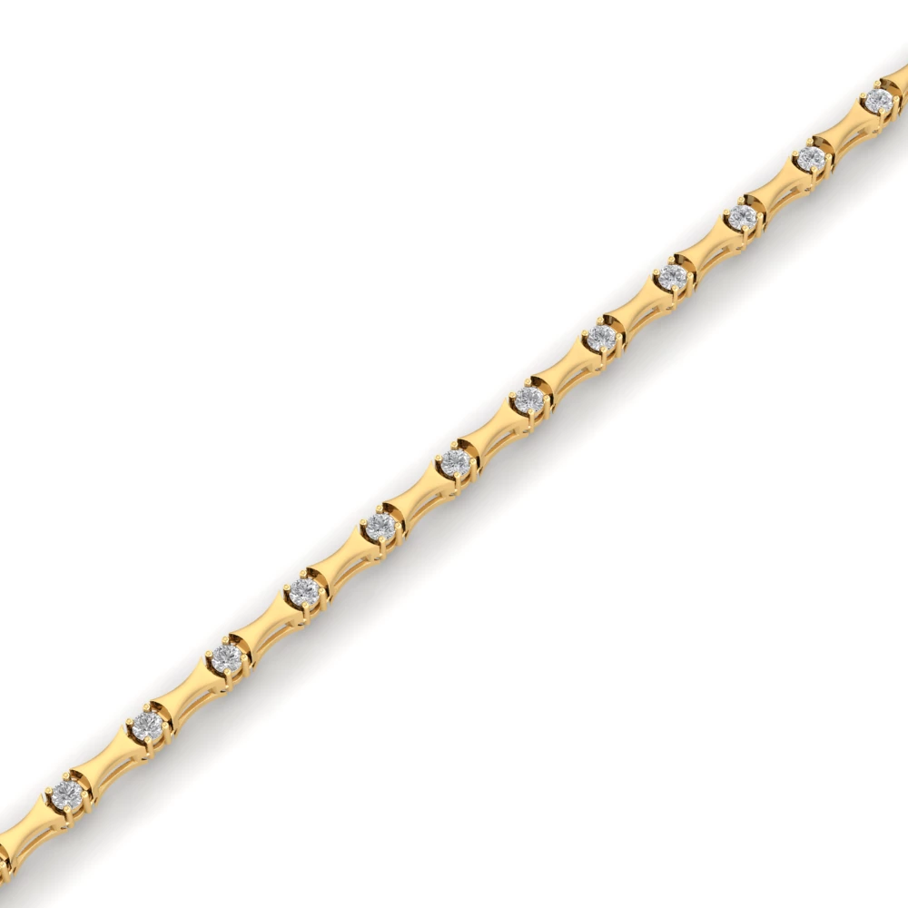 Pargold Solid Gold Luminous Gemstone Link Bracelet -Gold_Diamond_Diamond_Static_Gold