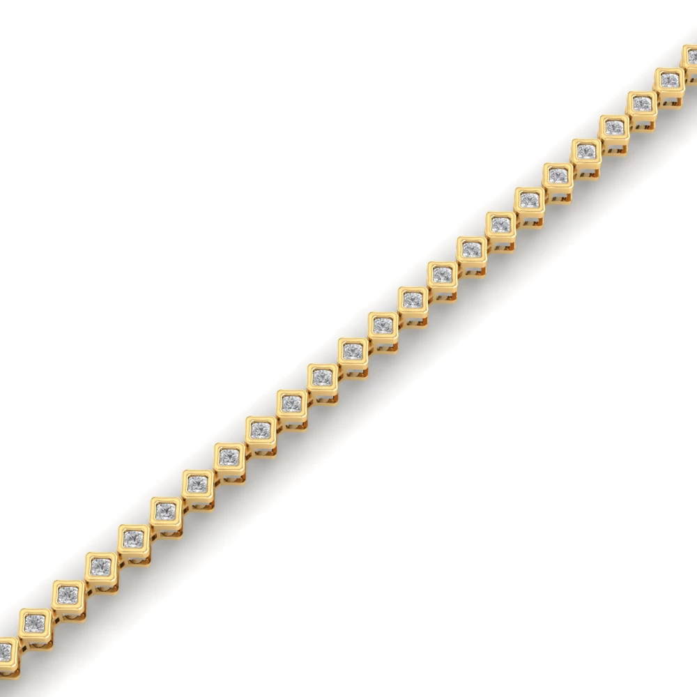 Pargold Solid Gold Luminous Geometric Harmony Bracelet -Gold_Diamond_Diamond_Static_Gold