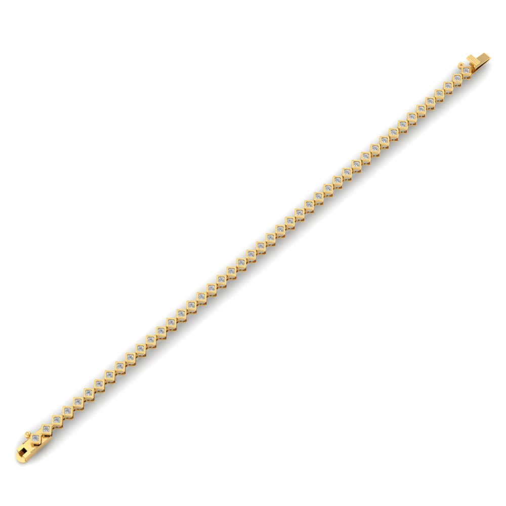 Pargold Solid Gold Luminous Geometric Harmony Bracelet -Gold_Diamond_Diamond_Static_Gold