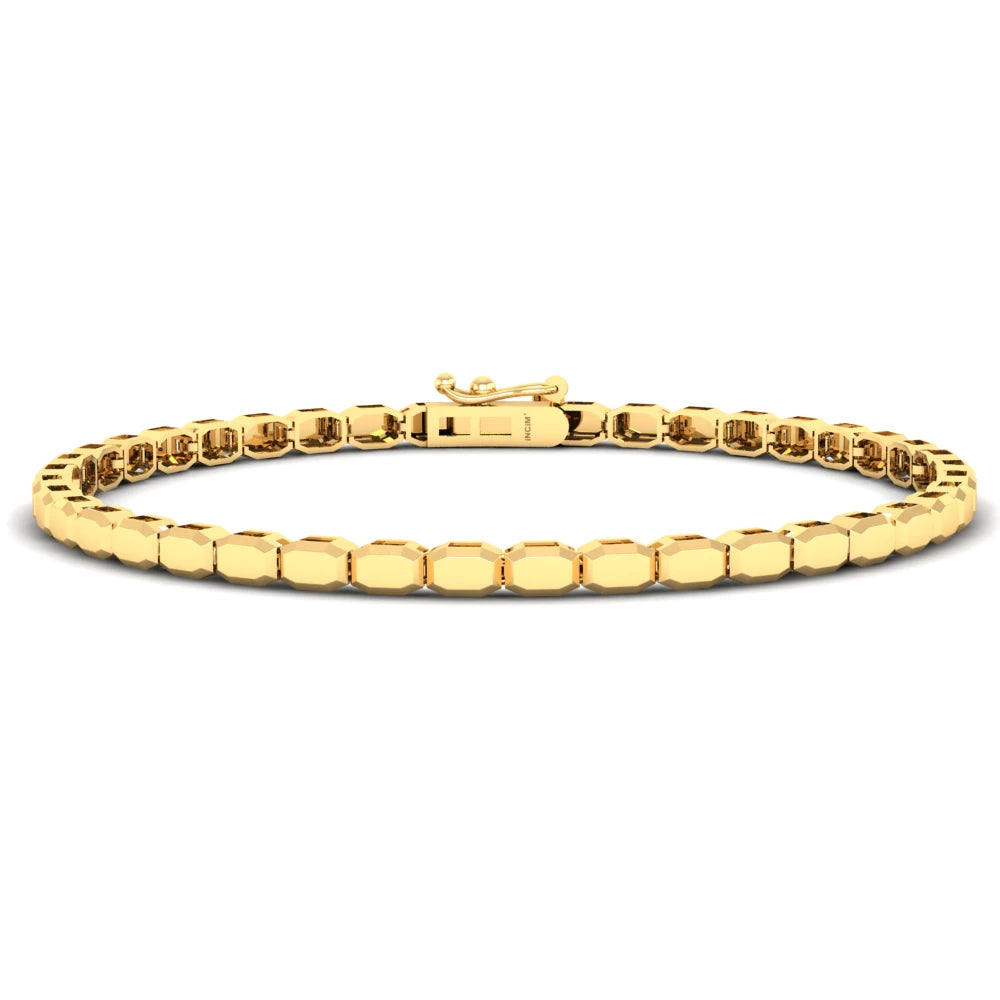 Pargold Solid Gold Elegant Prism Faceted Bracelet -Gold_Static_Gold