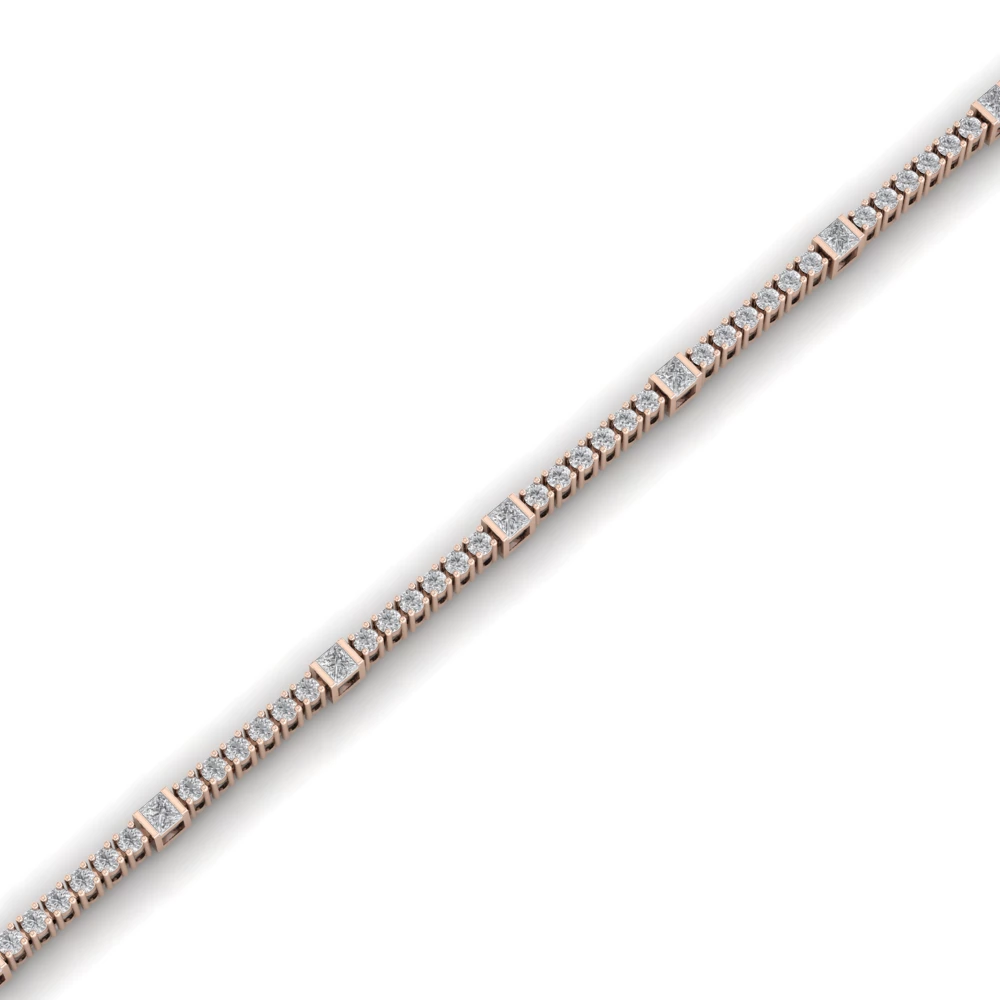 Pargold Solid Gold Gleaming Mosaic Tennis Bracelet -Rose_Diamond_Diamond_Static_Rose