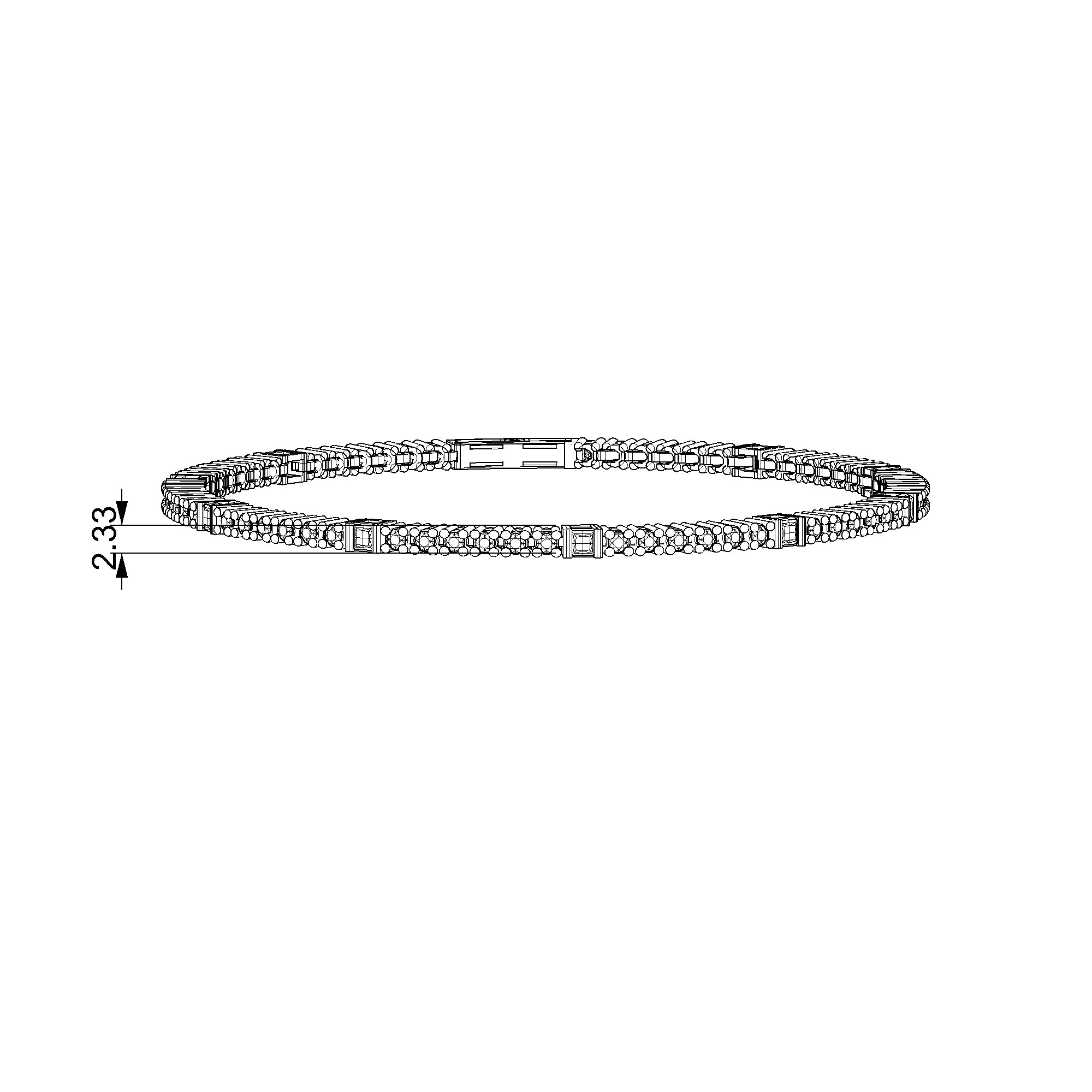 Pargold Solid Gold Gleaming Mosaic Tennis Bracelet-Static
