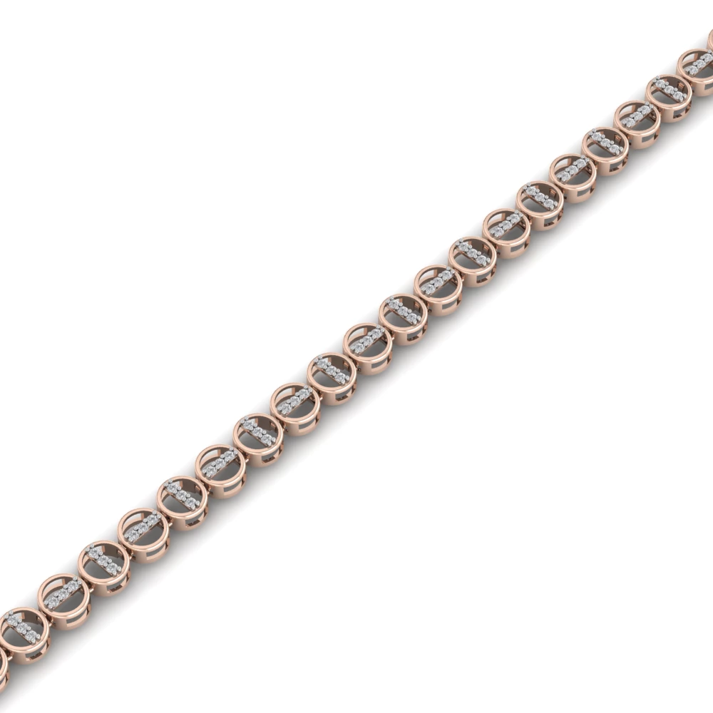 Pargold Solid Gold Golden Elegance Tennis Bracelet -Rose_Diamond_Diamond_Static_Rose