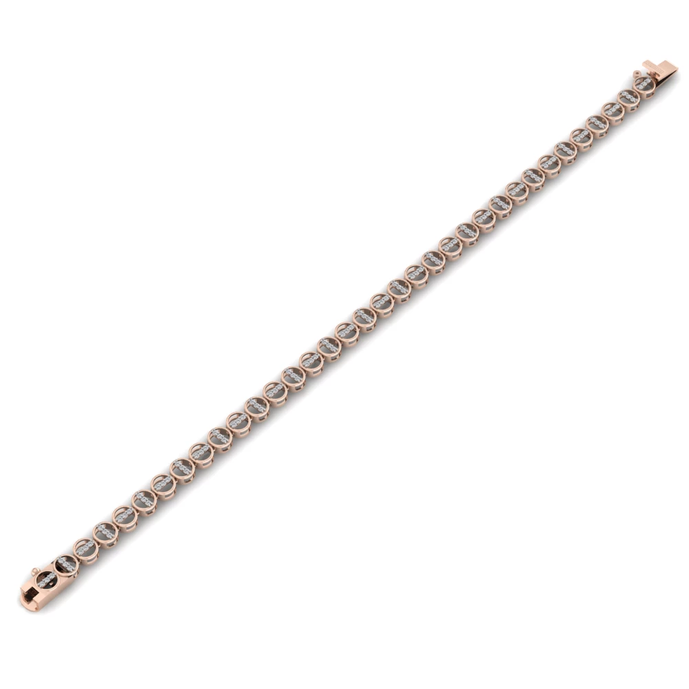 Pargold Solid Gold Golden Elegance Tennis Bracelet -Rose_Diamond_Diamond_Static_Rose