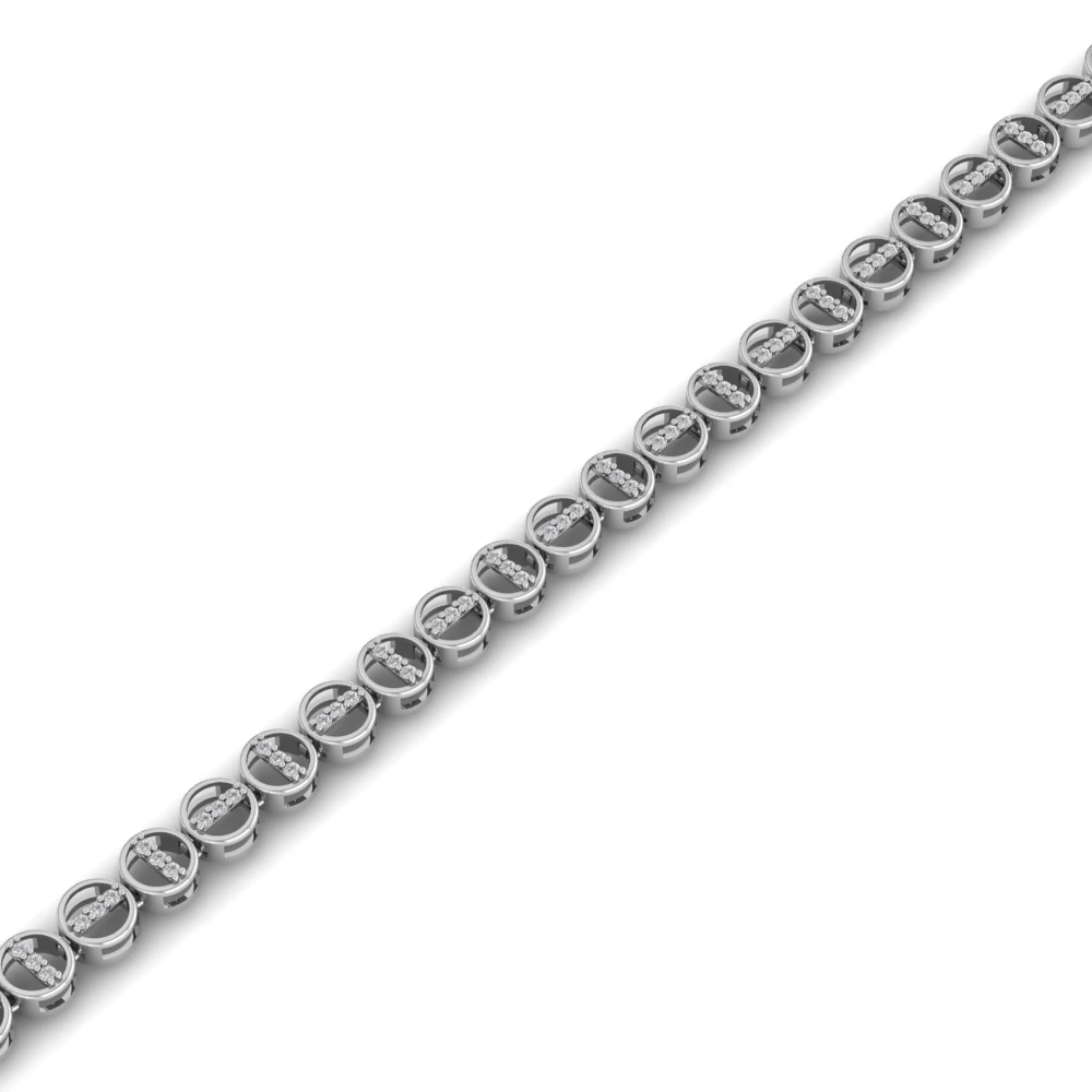 Pargold Solid Gold Golden Elegance Tennis Bracelet -Silver_Diamond_Diamond_Static_Silver