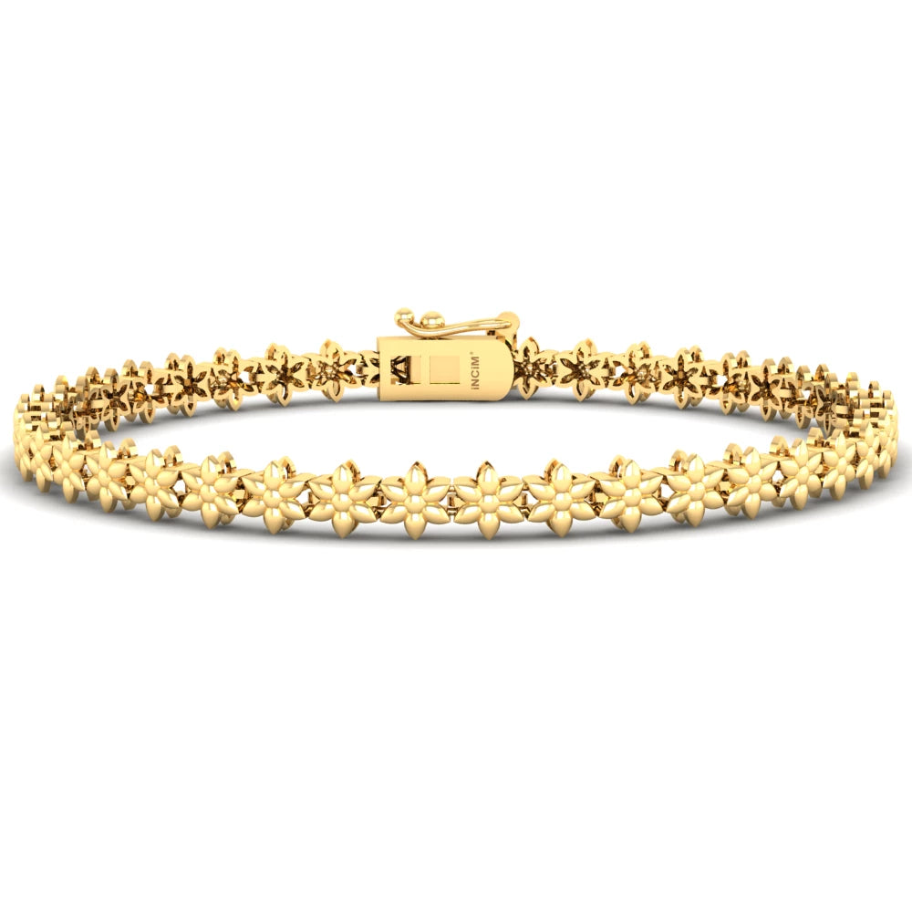 Pargold Solid Gold Floral Coronet Golden Bracelet -Gold_Static_Gold