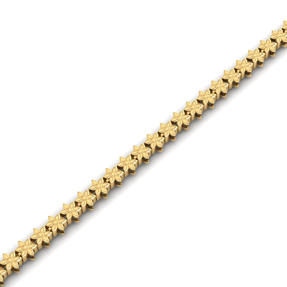 Pargold Solid Gold Floral Coronet Golden Bracelet -Gold_Static_Gold